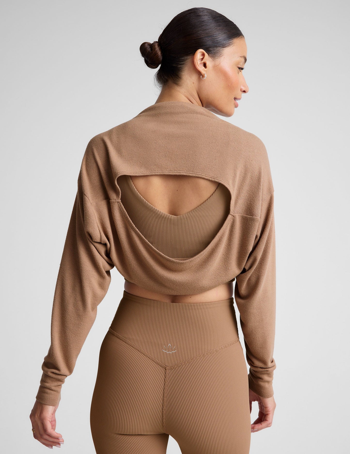 Versatile Duet 2-Way Convertible Cropped Shrug: Luxe Lounger Soft Knit Long Sleeve