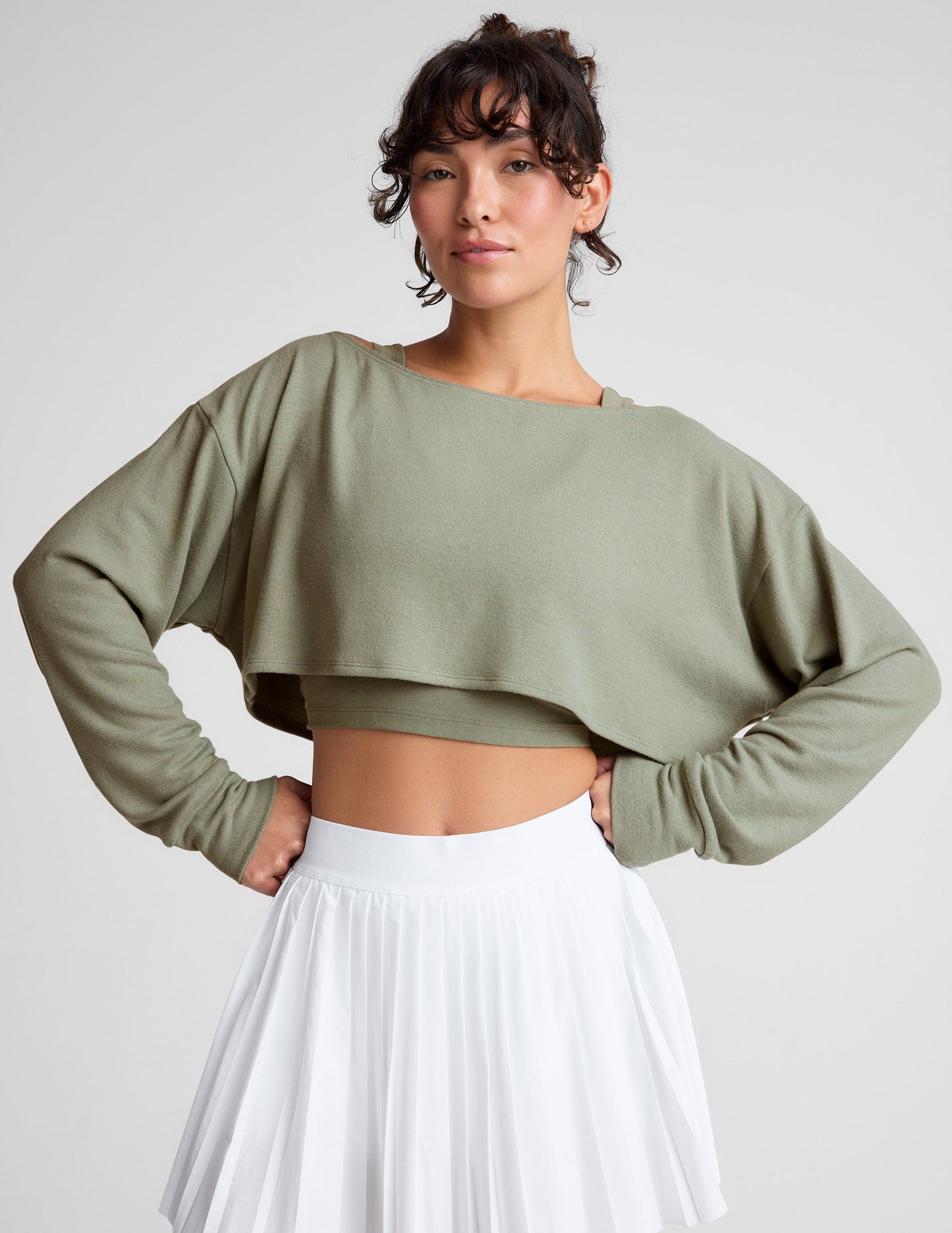 Versatile 2-Way Knit Long-Sleeve Shrug Cardigan: Comfortable, Lightweight, Relaxed Fit Loungewear