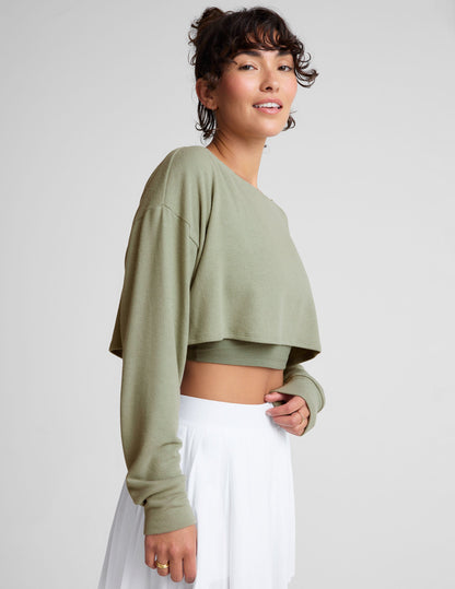Versatile 2-Way Knit Long-Sleeve Shrug Cardigan: Comfortable, Lightweight, Relaxed Fit Loungewear