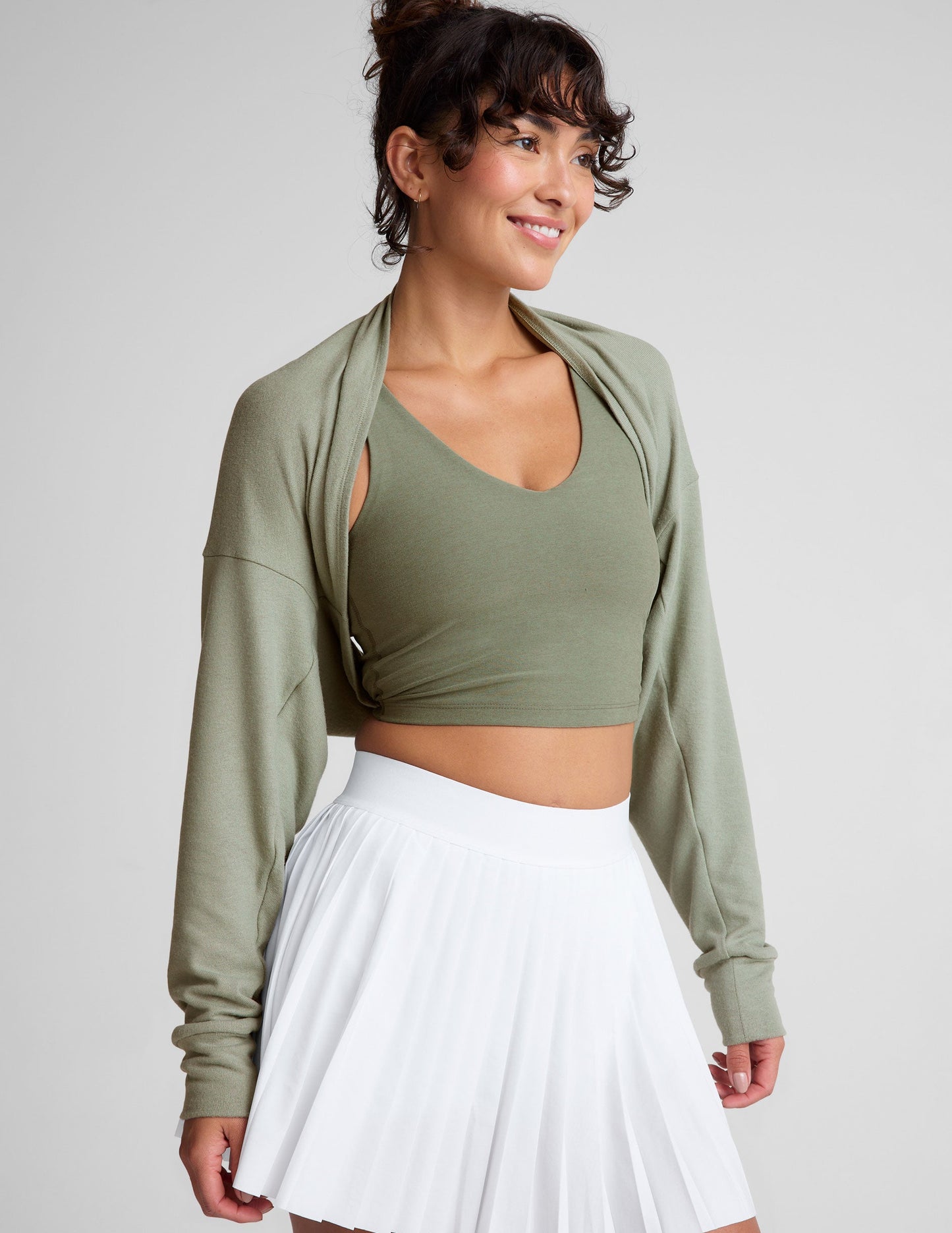 Versatile 2-Way Knit Long-Sleeve Shrug Cardigan: Comfortable, Lightweight, Relaxed Fit Loungewear