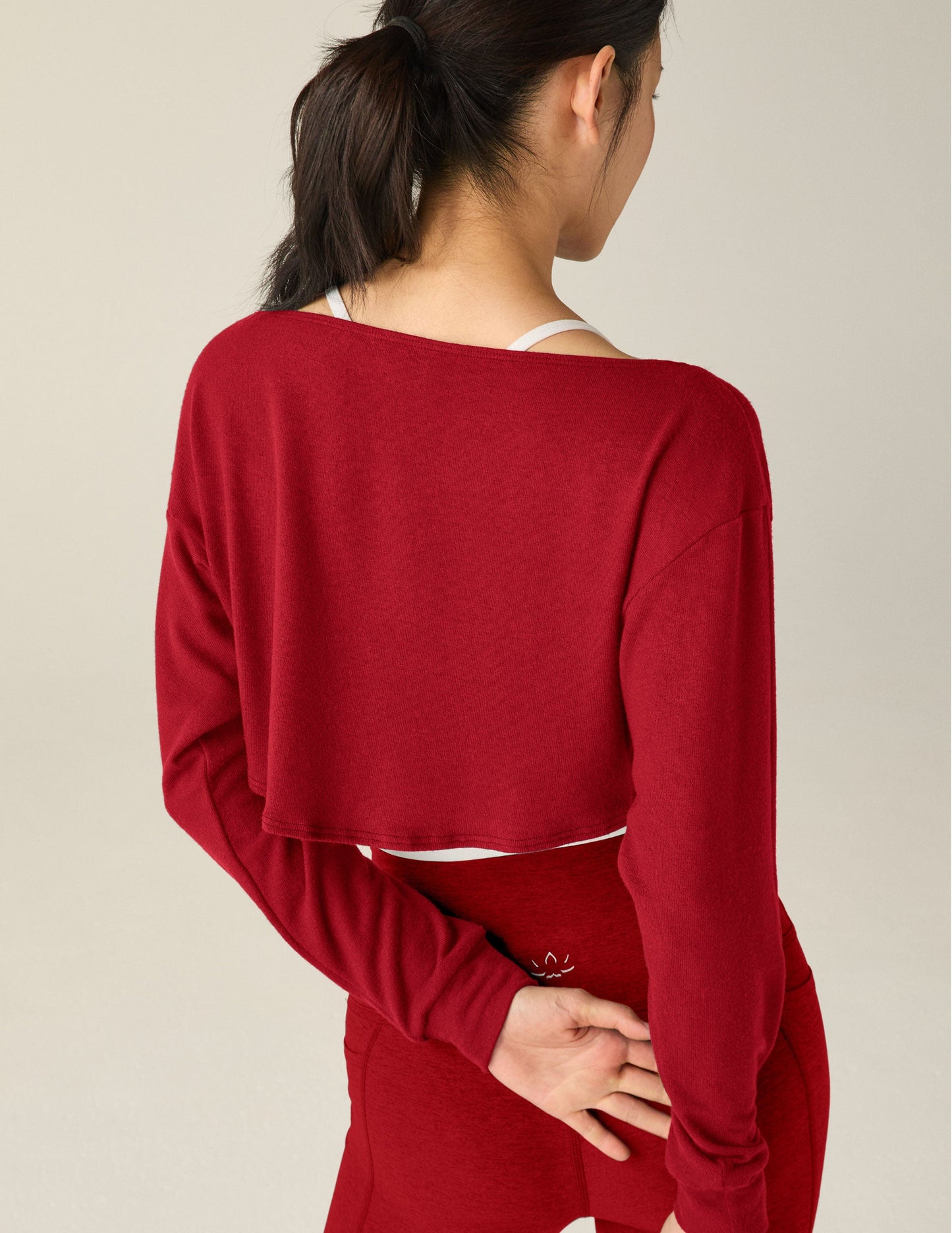 Ruby Red Luxe Lounger 2-Way Convertible Shrug Cardigan with Pockets
