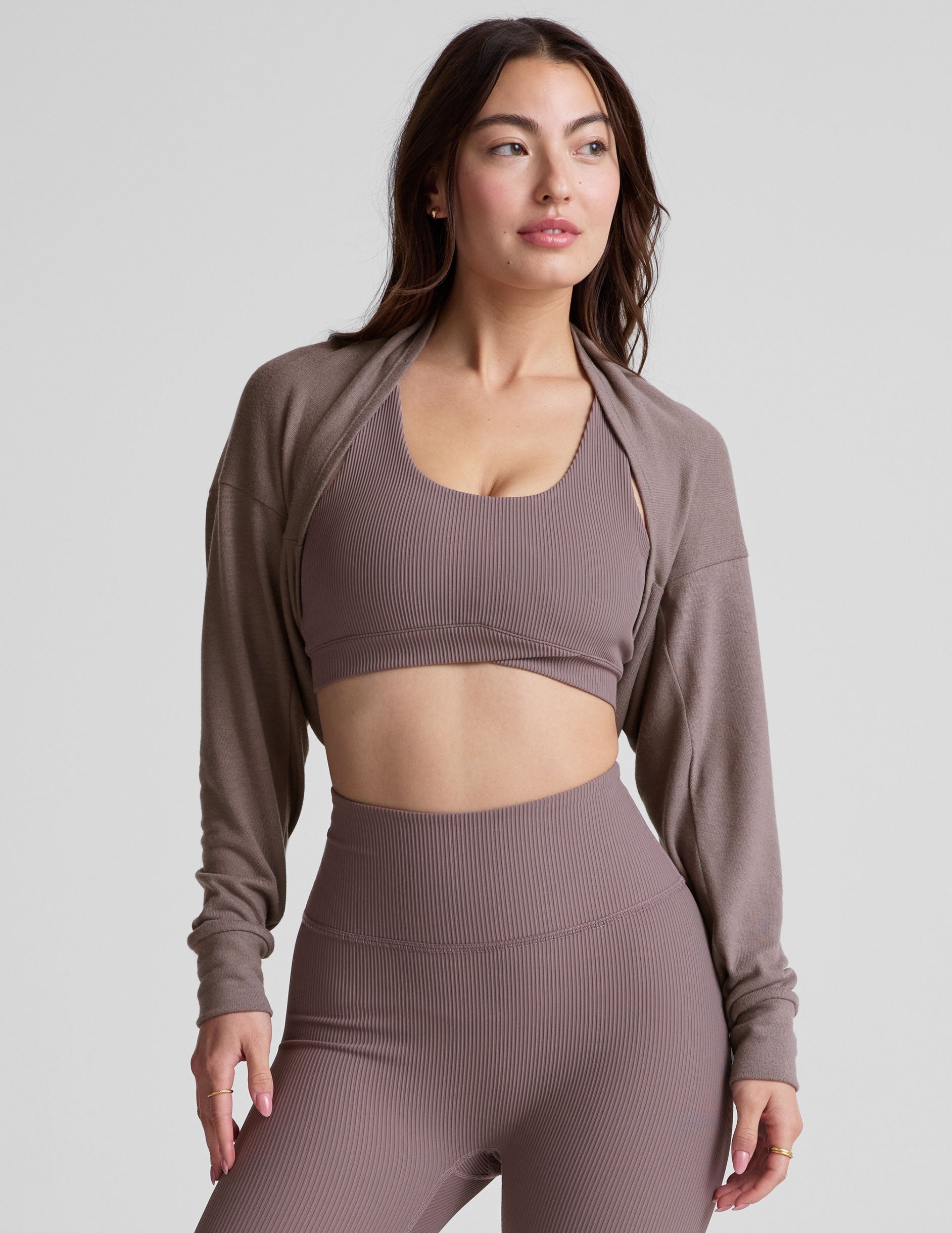 Soft Luxe Lounger Convertible Shrug Cardigan - Relaxed Fit, Woodland Brown