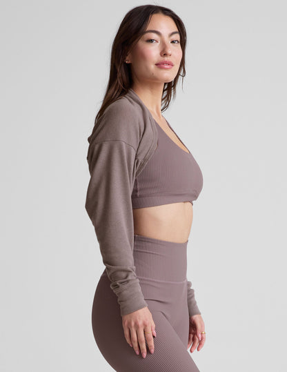Soft Luxe Lounger Convertible Shrug Cardigan - Relaxed Fit, Woodland Brown