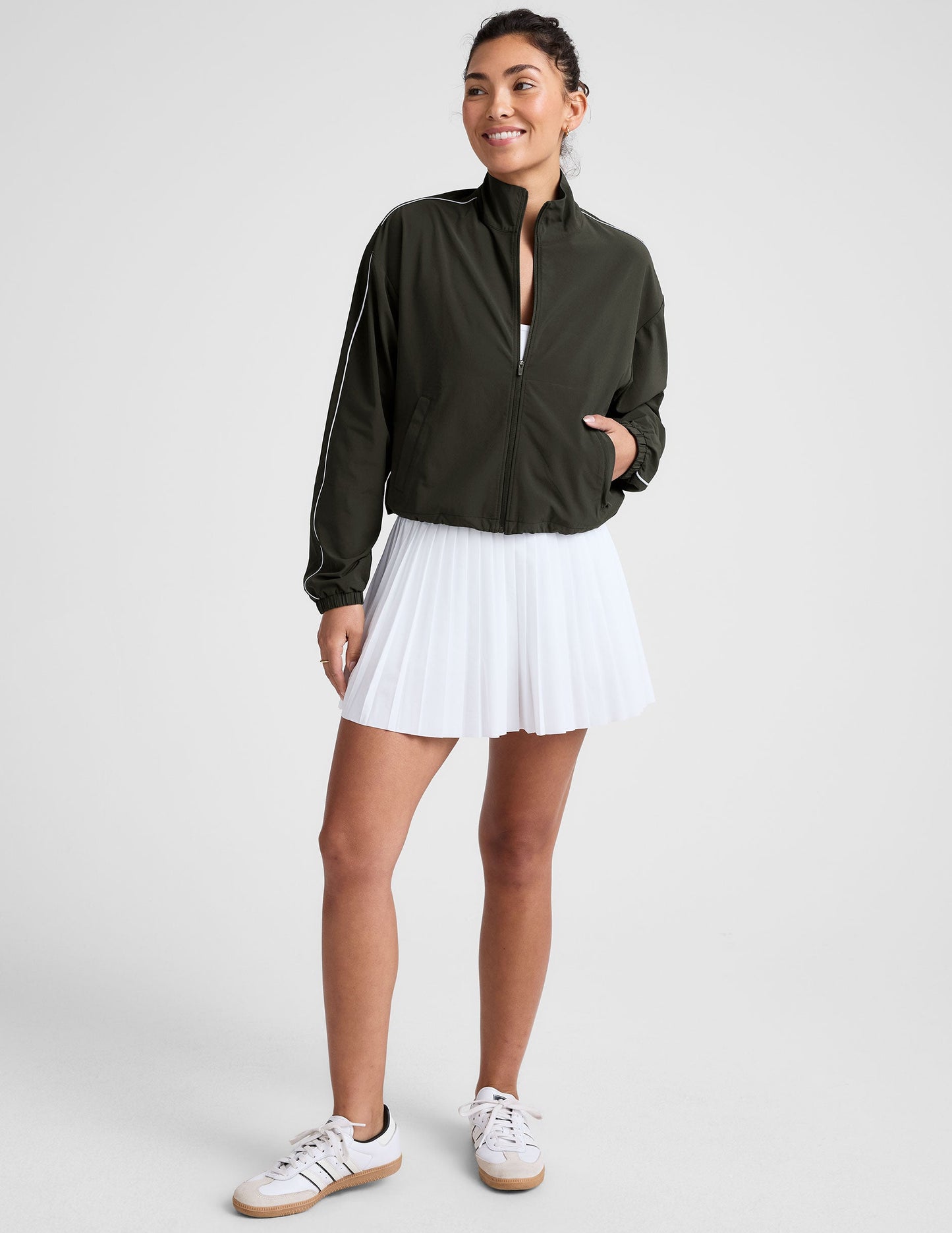 Women's Lightweight Full-Zip Track Jacket with UV Protection & Adjustable Hem