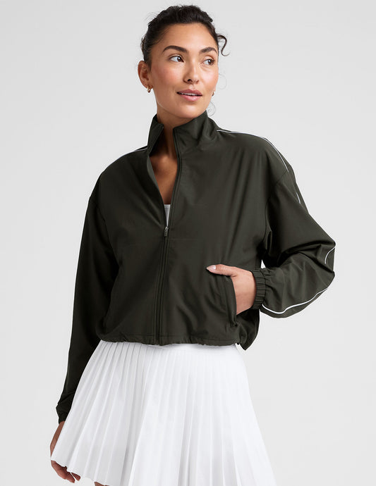 Women's Lightweight Full-Zip Track Jacket with UV Protection & Adjustable Hem