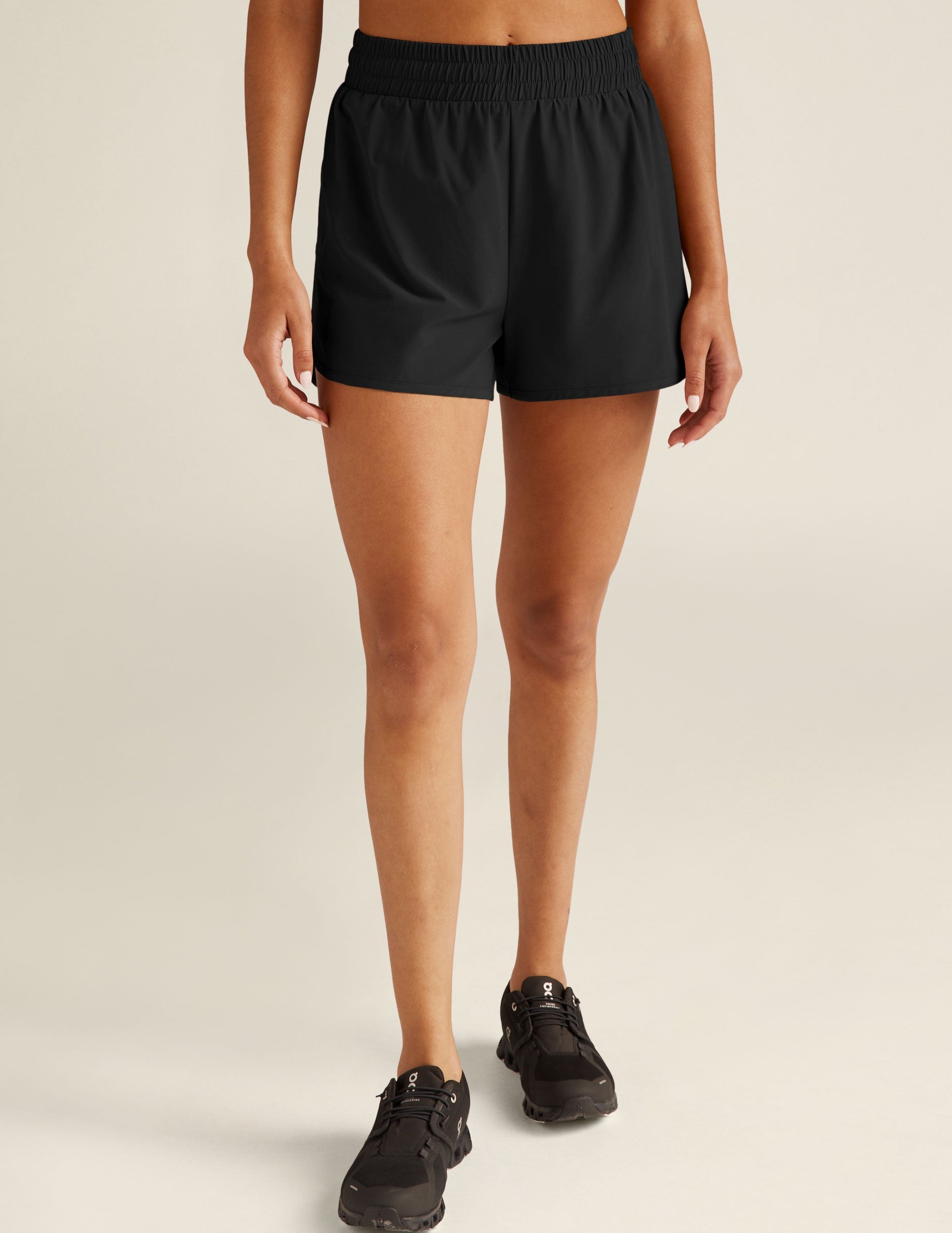Lightweight Stretch Woven Lined Athletic Shorts for Women with Hidden Pocket