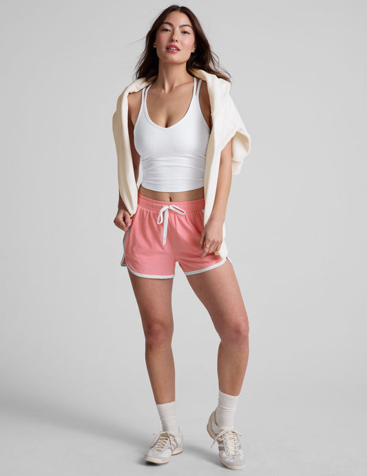 Beyond Yoga Women's Pink Stretch Woven Performance Shorts - Moisture-Wicking UV Protectant