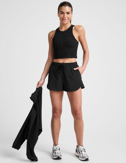 Women's Stretch Woven Performance Shorts: 2.5-Inch Inseam, Zipper Pockets, Active Comfort
