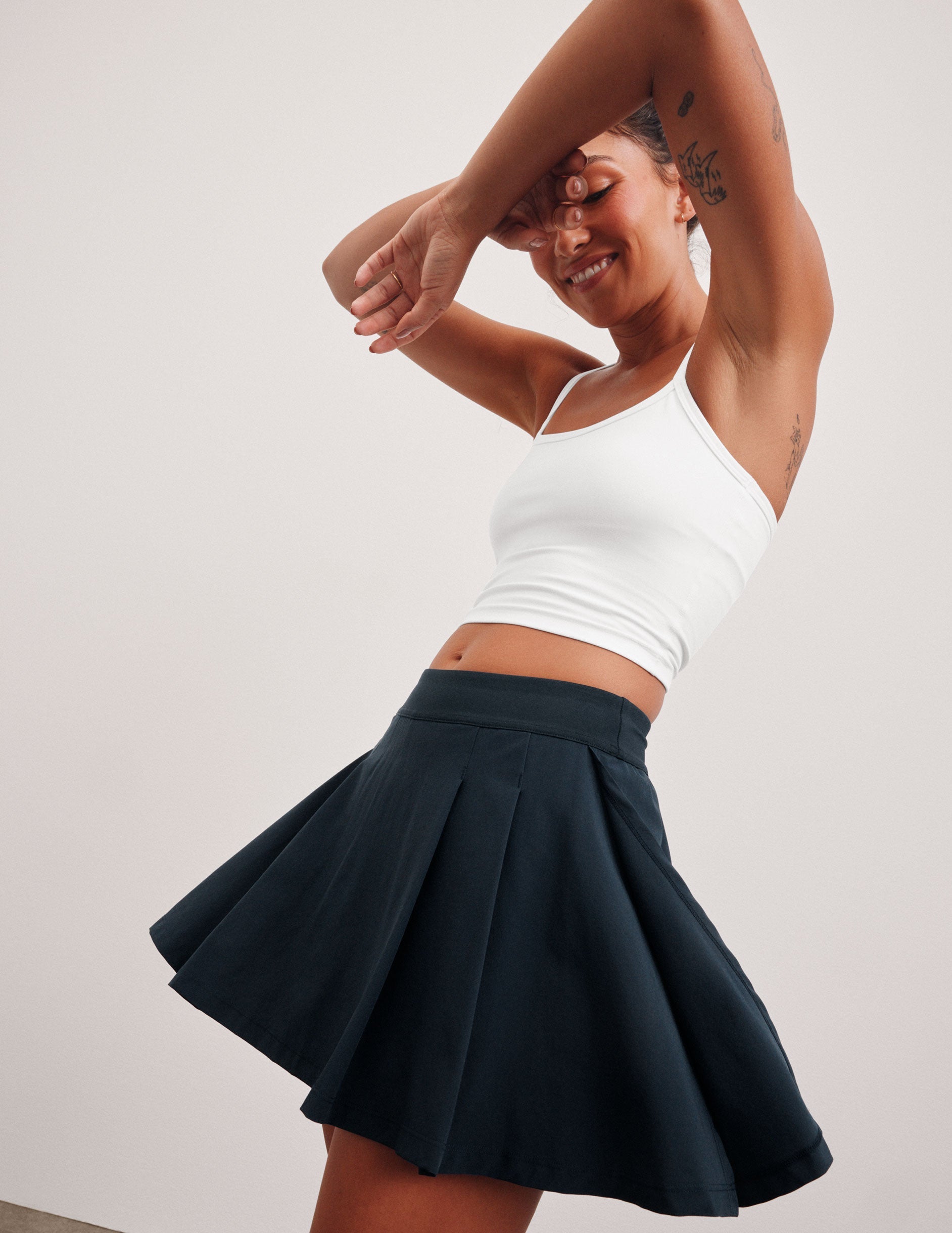 Women's Pleated Mini Skirt: Built-in Shorts, Pockets, Activewear, Beyond Yoga