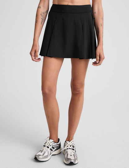 Active Pleated Mini Skirt with Hidden Shorts and Pockets for Women