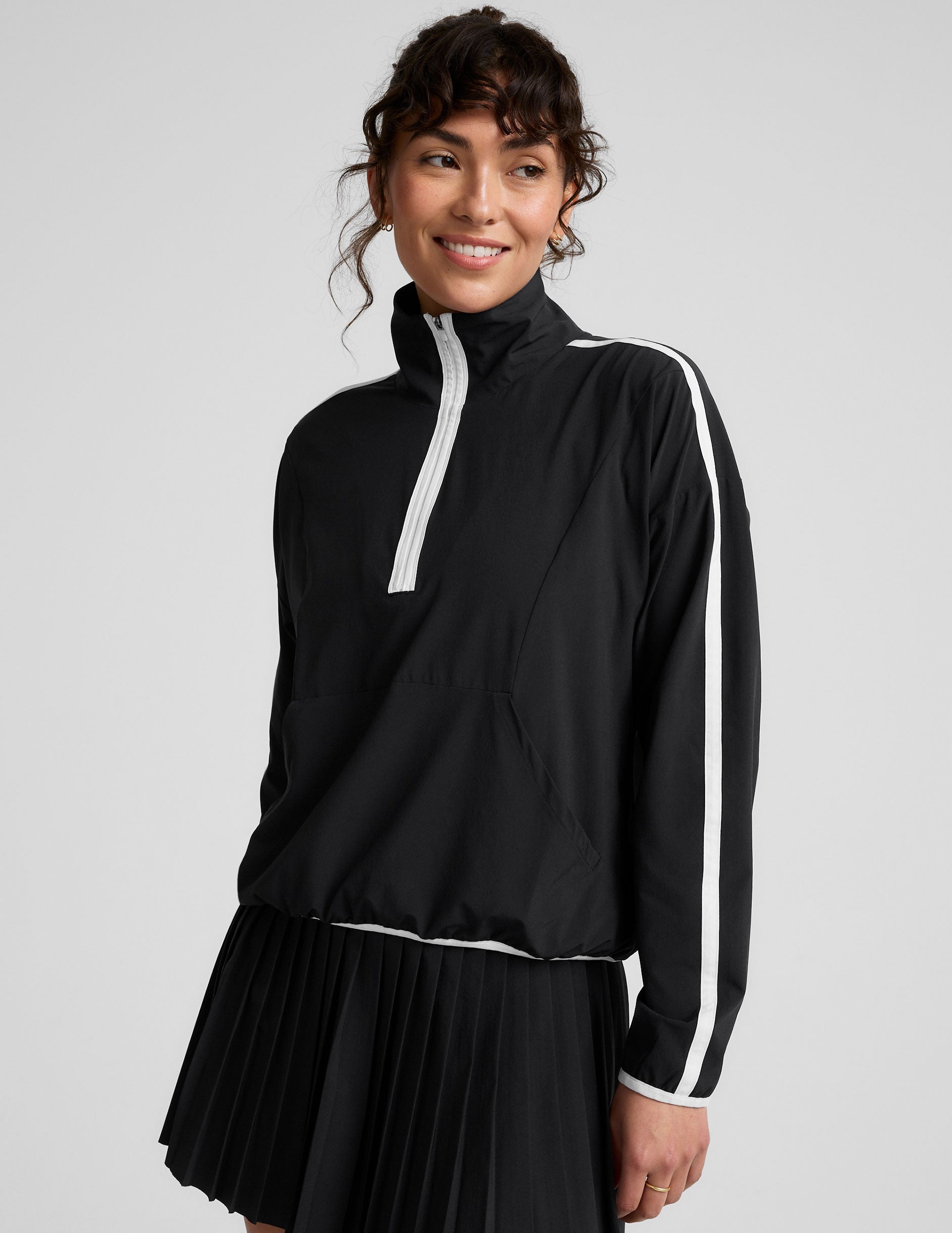 Lightweight Stretch Woven Half-Zip Pullover: UV Protection, Moisture Wicking, Active Comfort