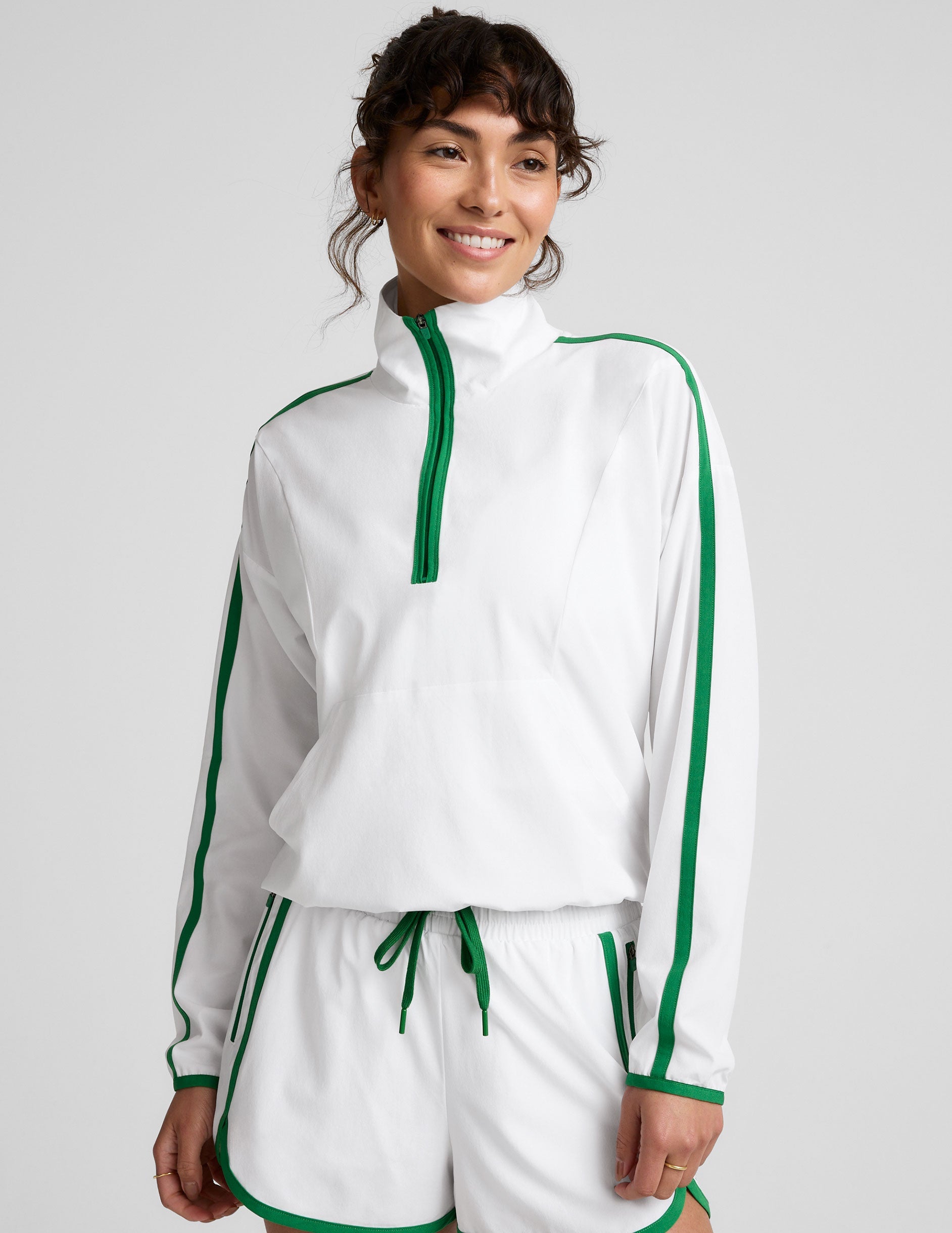 Beyond Yoga Stretch Woven Half-Zip Pullover: Lightweight, UV Protection, Active Comfort
