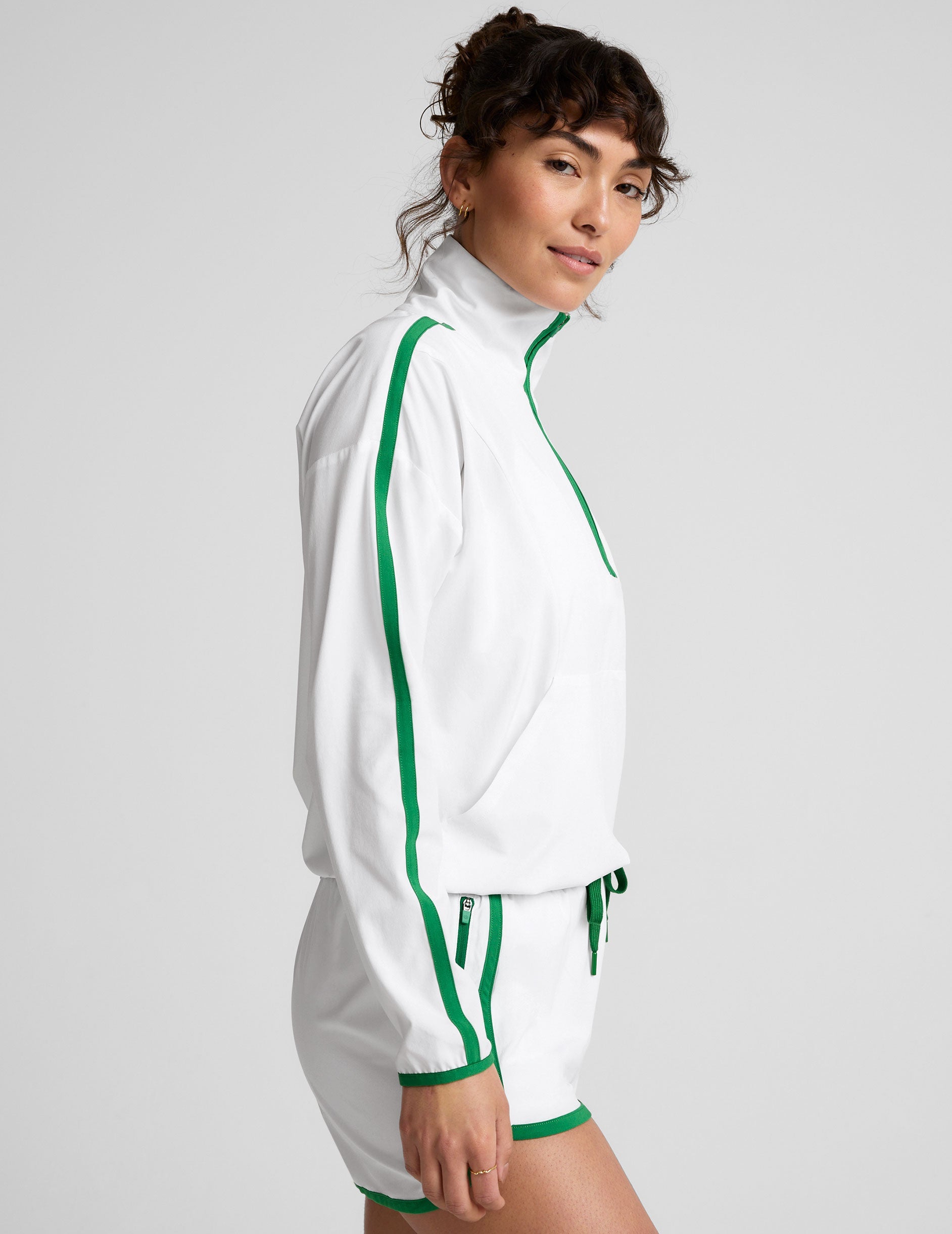 Beyond Yoga Stretch Woven Half-Zip Pullover: Lightweight, UV Protection, Active Comfort