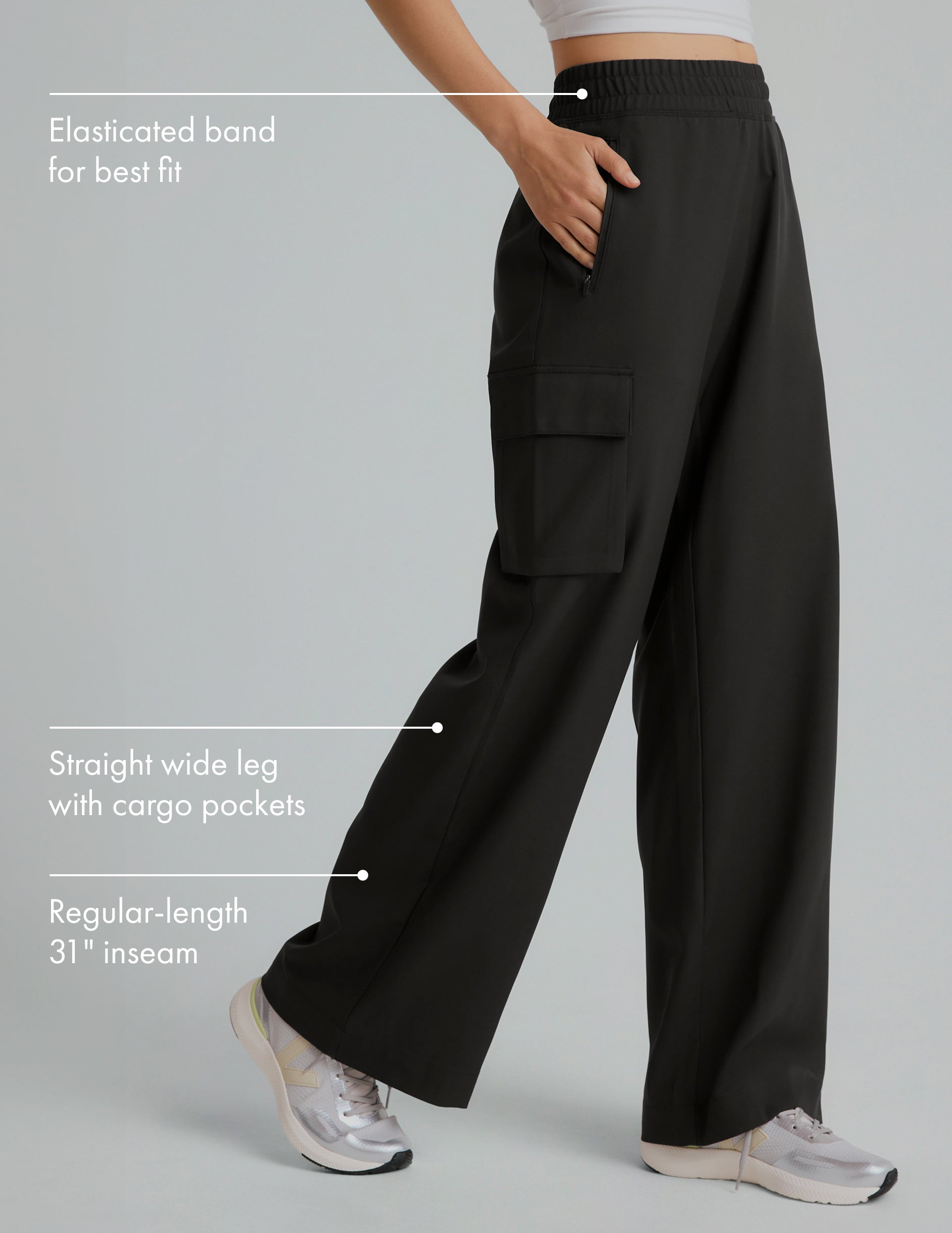 City Chic Wide Leg Cargo Pant: Comfortable, Soft, Stretch Fabric, Mid-Rise, Pocketed Design