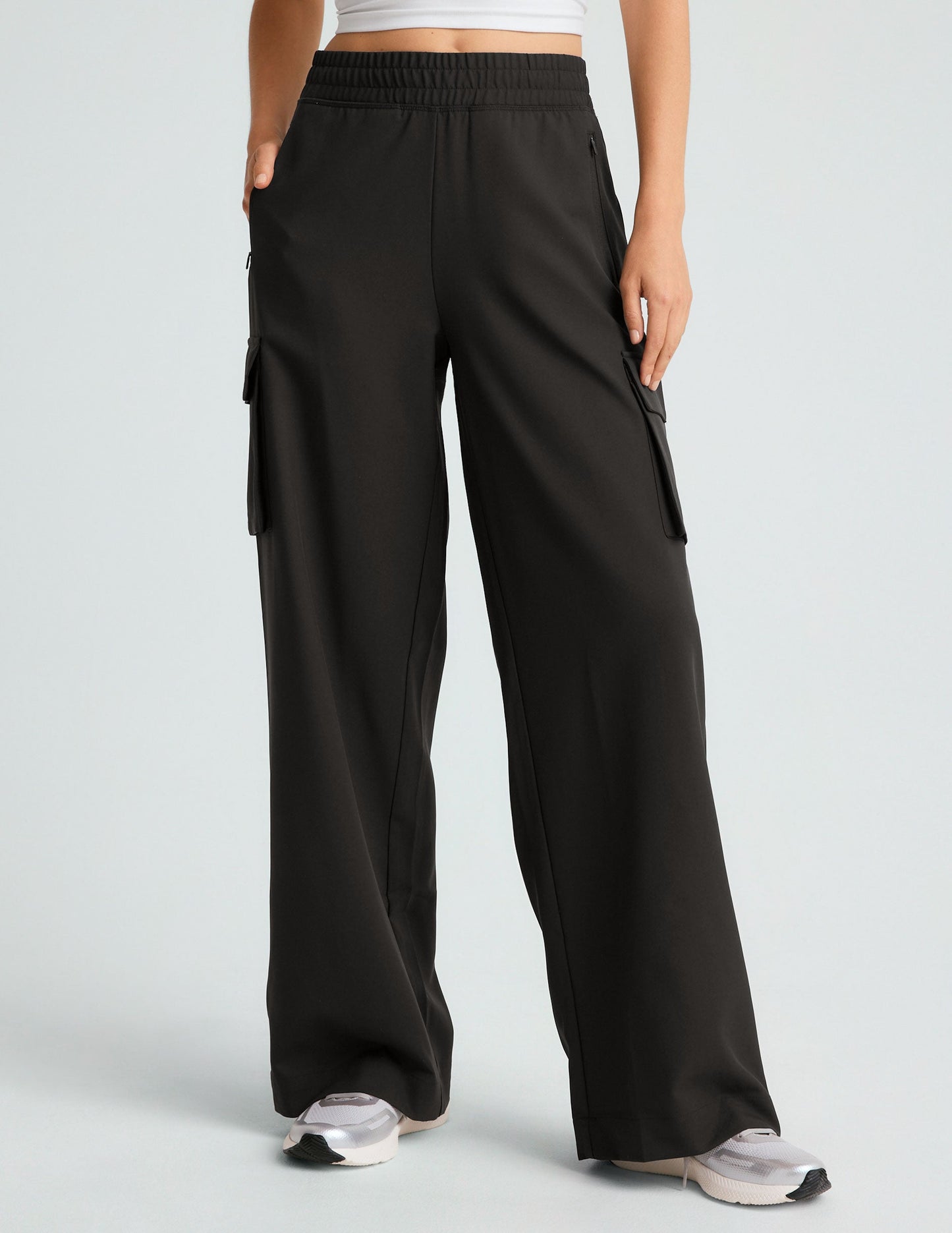 City Chic Wide Leg Cargo Pant: Comfortable, Soft, Stretch Fabric, Mid-Rise, Pocketed Design