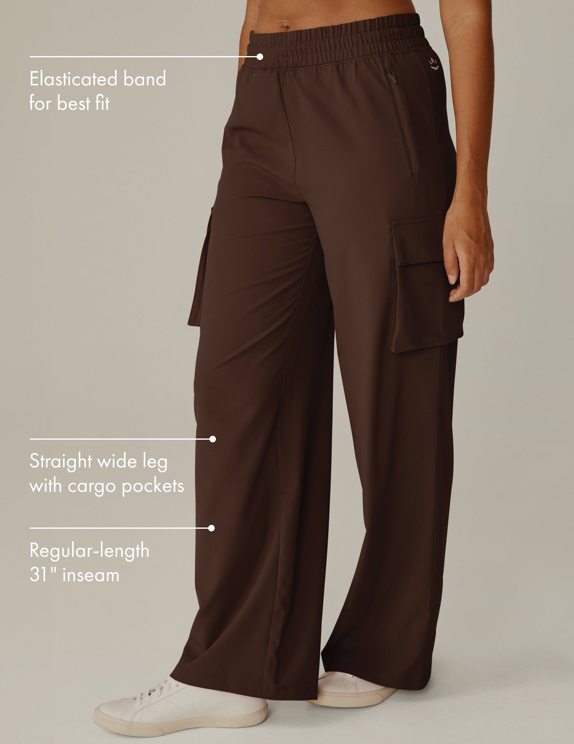 Espresso Brown Women's City Chic Wide Leg Cargo Pant: Comfort, Style, Utility Pockets