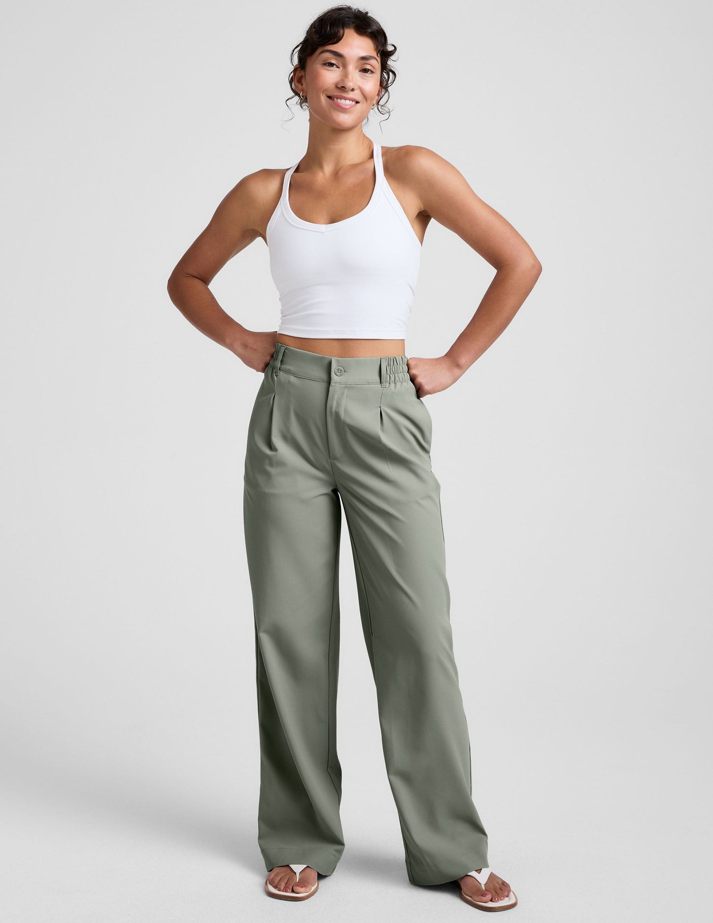 Comfy Stylish Mid-Rise Wide Leg Trouser for Effortless Travel and Work