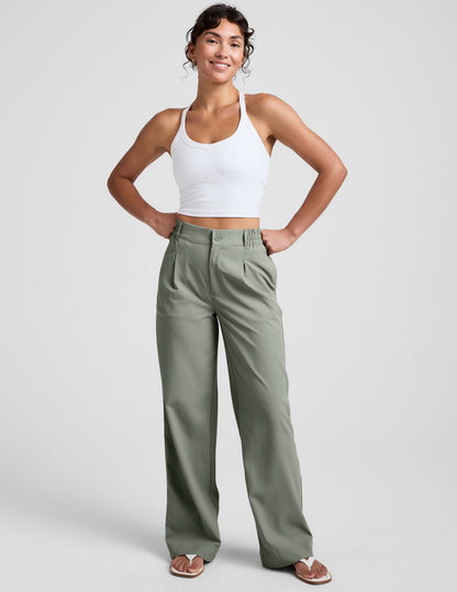 Comfy Stylish Mid-Rise Wide Leg Trouser for Effortless Travel and Work