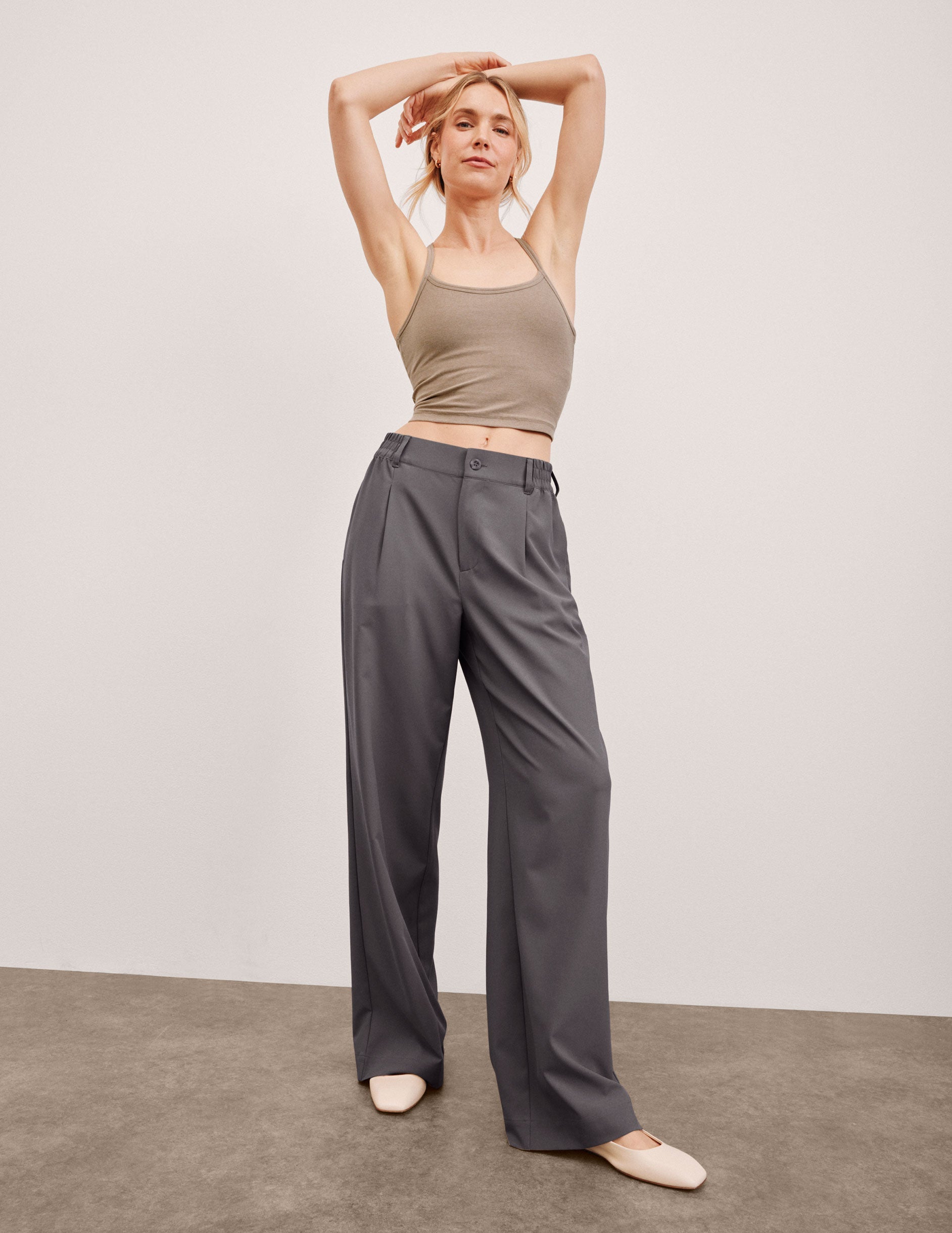 Beyond Yoga Mid-Rise Wide Leg Trousers: Comfortable, Stylish, Versatile for Women