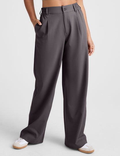 Beyond Yoga Mid-Rise Wide Leg Trousers: Comfortable, Stylish, Versatile for Women