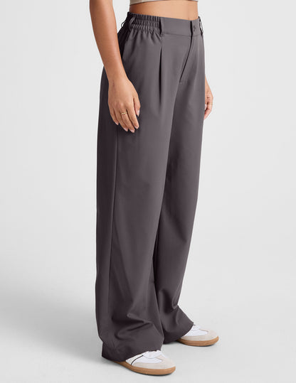 Beyond Yoga Mid-Rise Wide Leg Trousers: Comfortable, Stylish, Versatile for Women