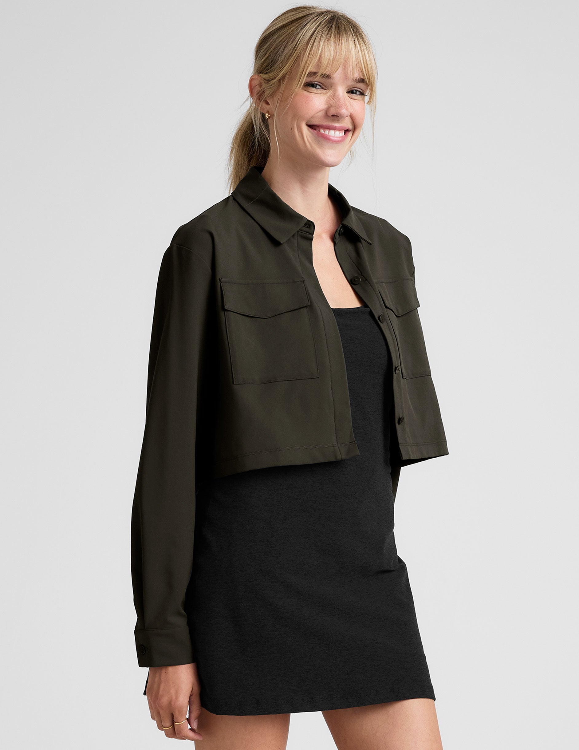 Women's Midtown Cropped Jacket: Relaxed Fit, JetStretch Woven Fabric, Cargo Pockets
