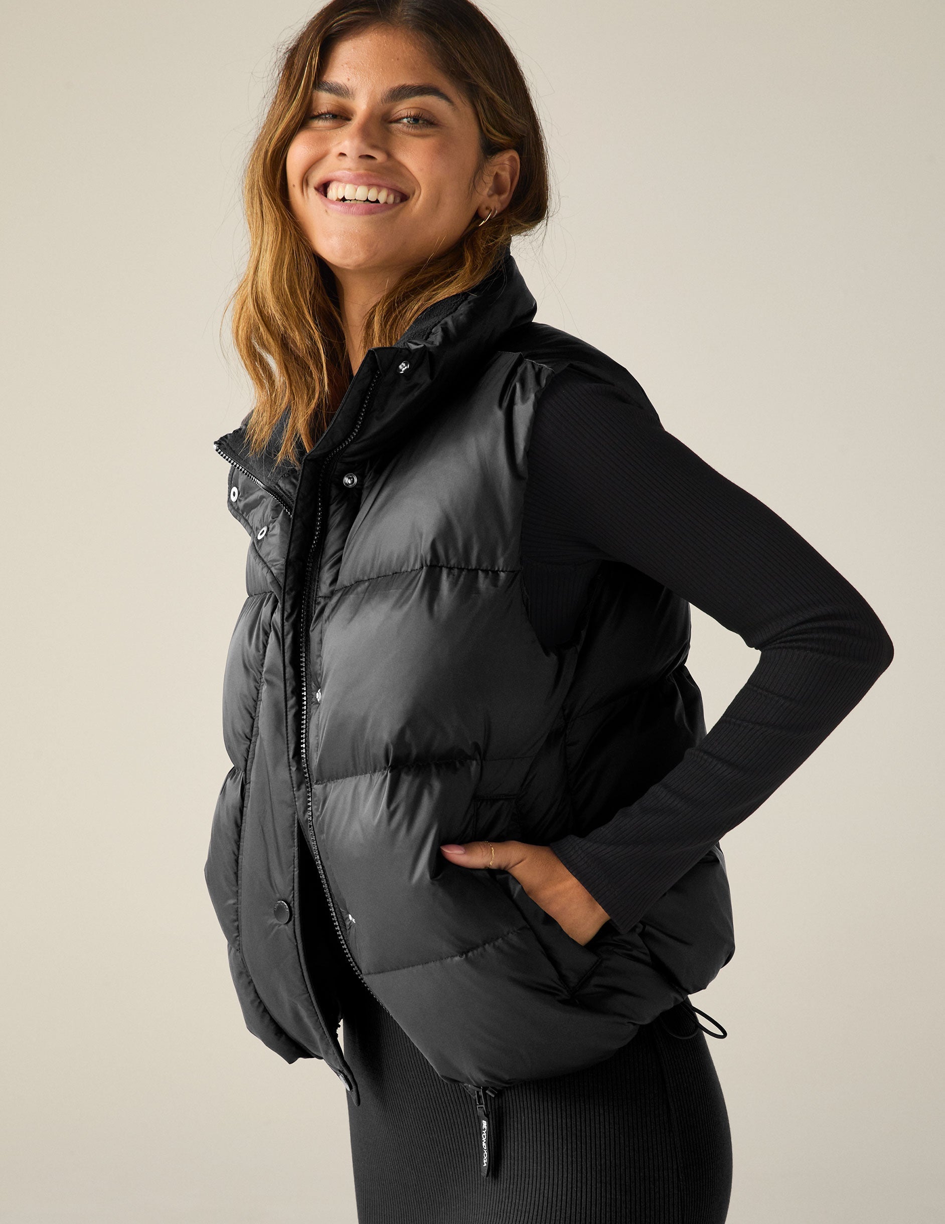 Cozy Warm Puffer Vest for Women, Zipper and Snap Button Closure