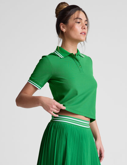 Women's Moisture-Wicking Fitted Polo Tee Shirt with Side Slits