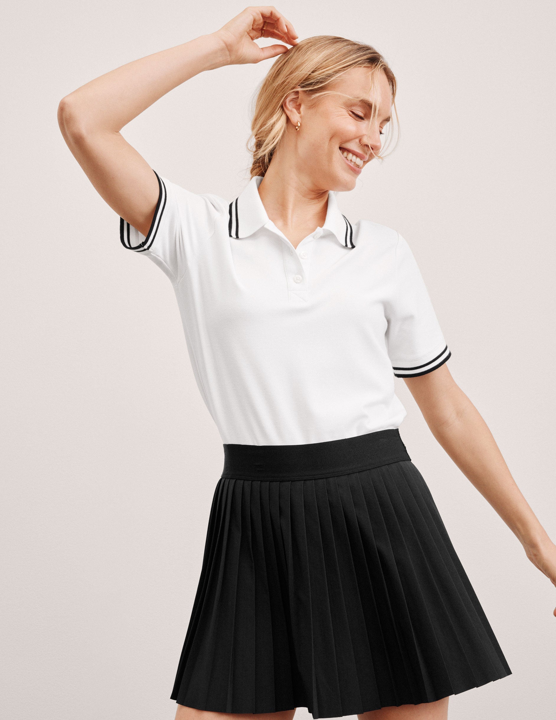 Women's Lunar White Fitted Polo Tee: Moisture-Wicking, Short Sleeve, Activewear Comfort
