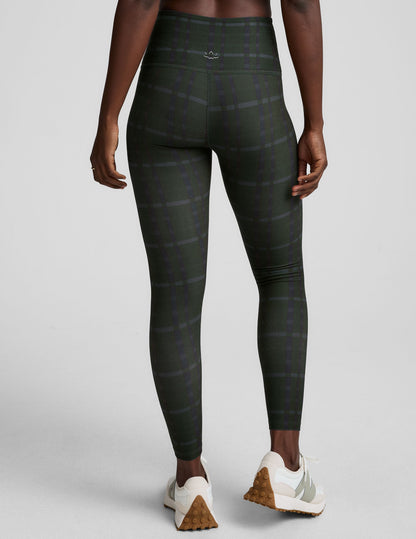 SoftMark High-Waisted Midi Leggings: Buttery Soft, Moisture-Wicking Plaid Print Comfort