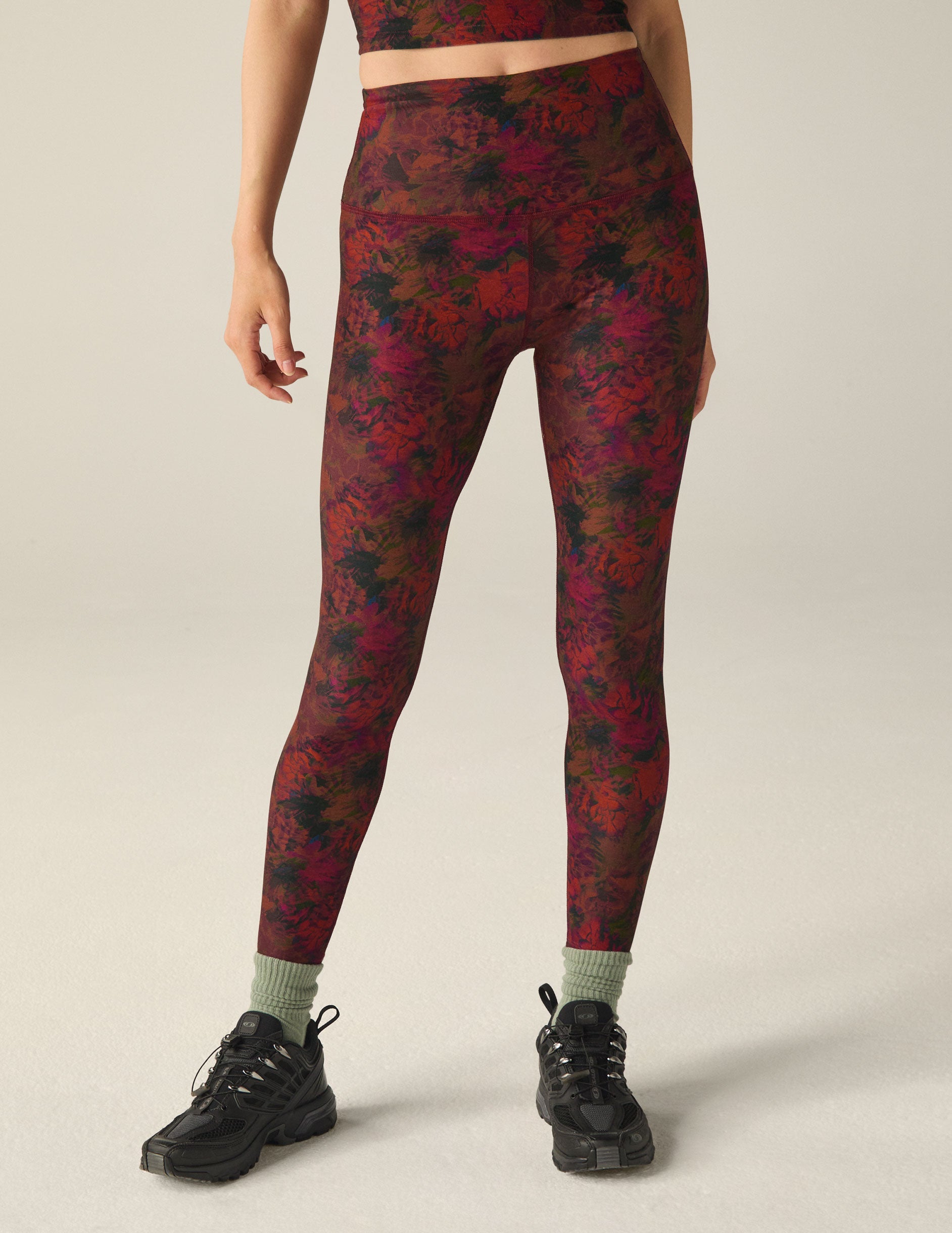 Midnight Floral SoftMark High-Waisted Midi Legging: Ultra-Soft, Supportive, Moisture-Wicking Activewear