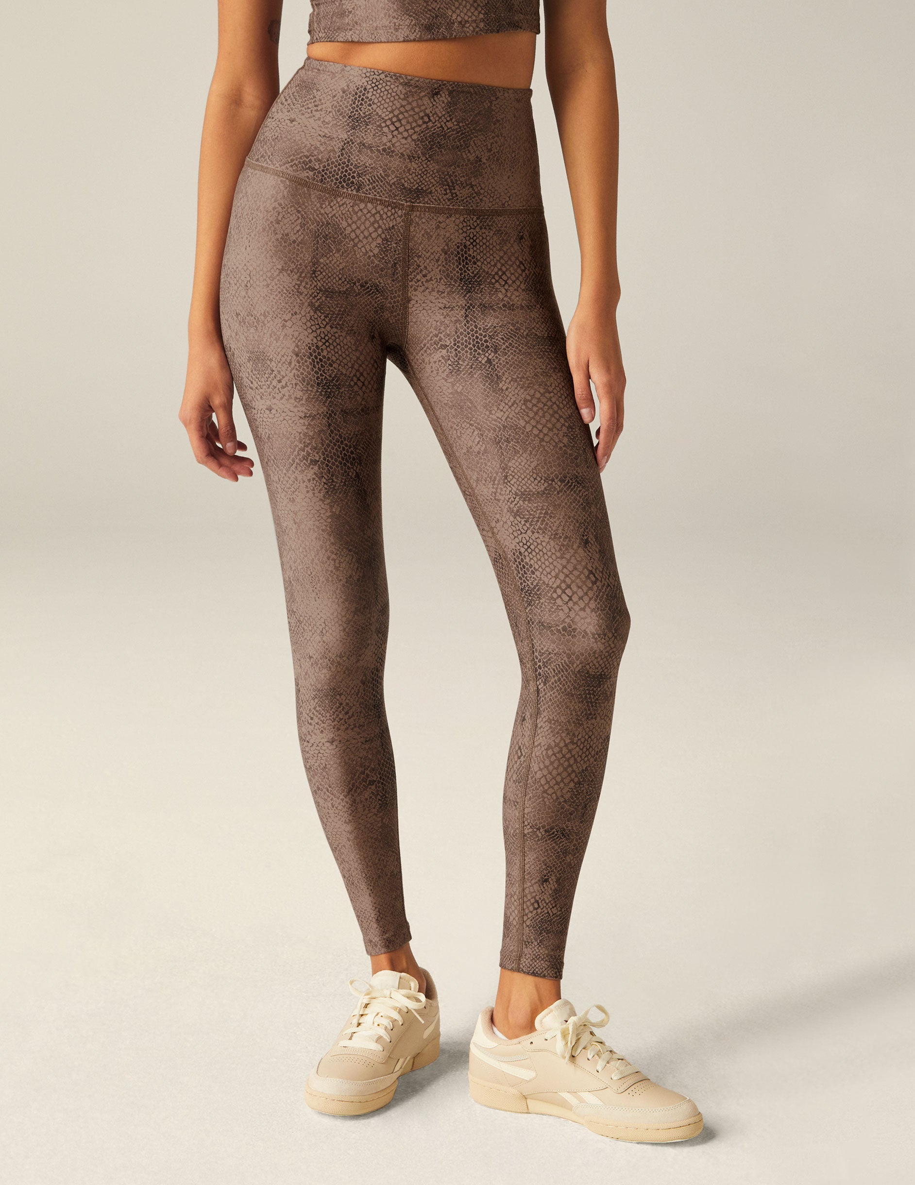SoftMark Snakeskin High-Waisted Midi Leggings: Buttery Soft, Flattering Fit