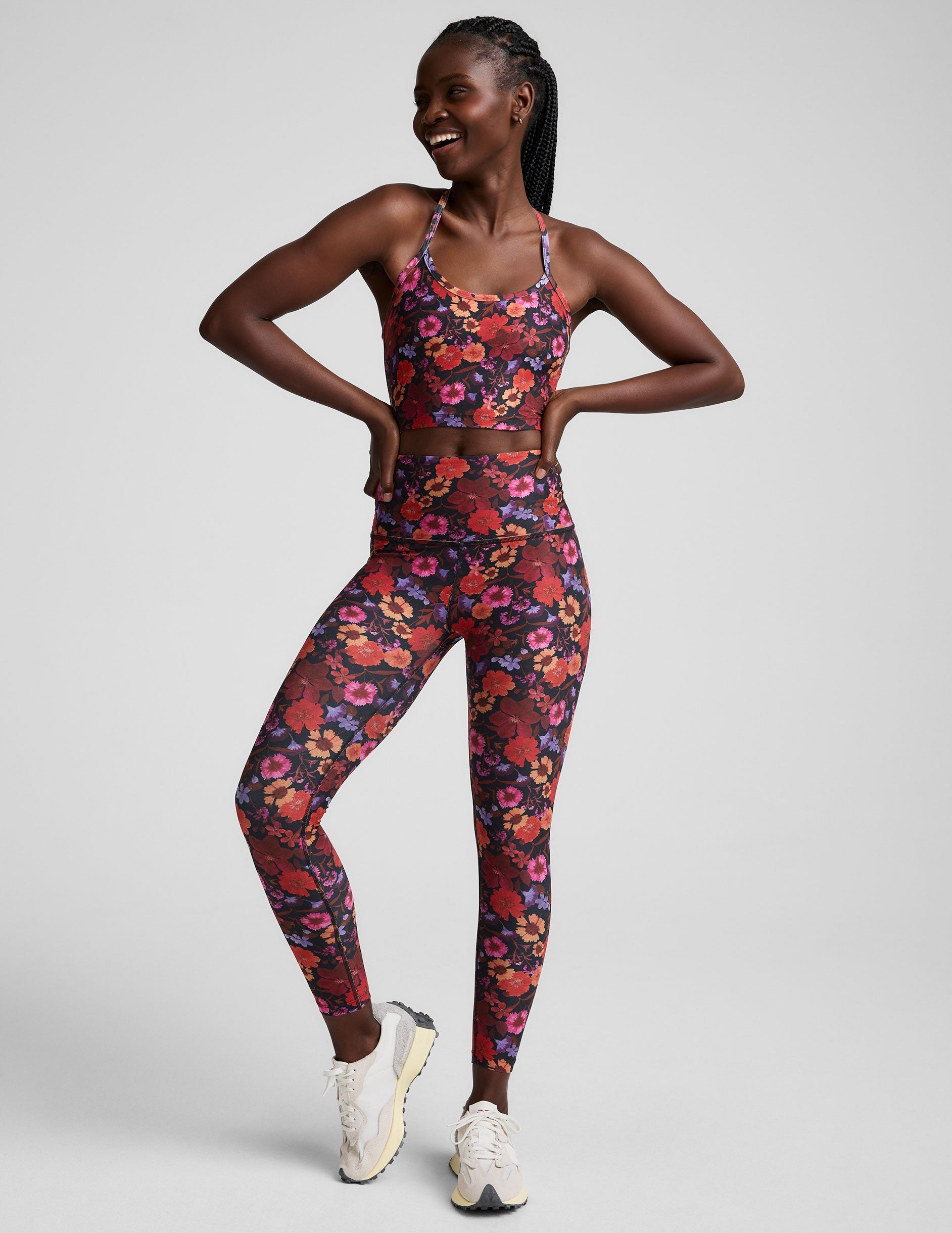 Floral SoftMark High-Waisted Midi Legging: Ultra-Soft Comfort, Stylish Summer Bouquet Print