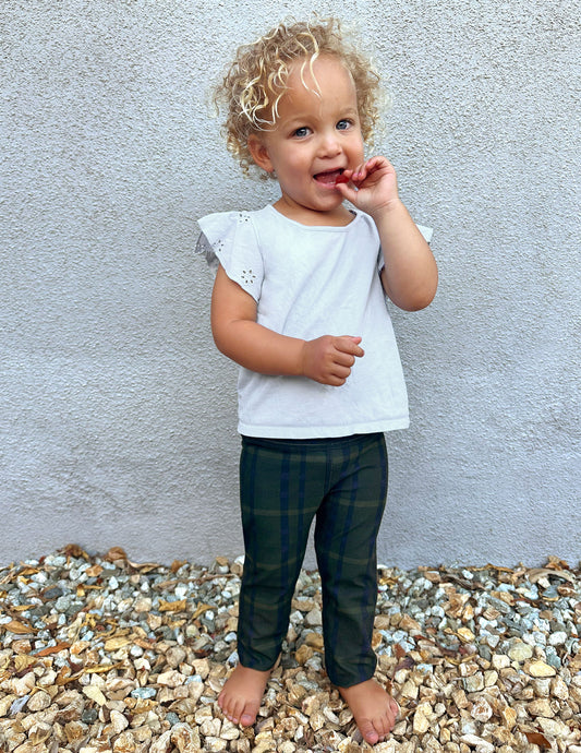 Beyond Yoga Dark Olive Plaid SoftMark Toddler Leggings: Buttery Soft, Stretchy, Play-Ready