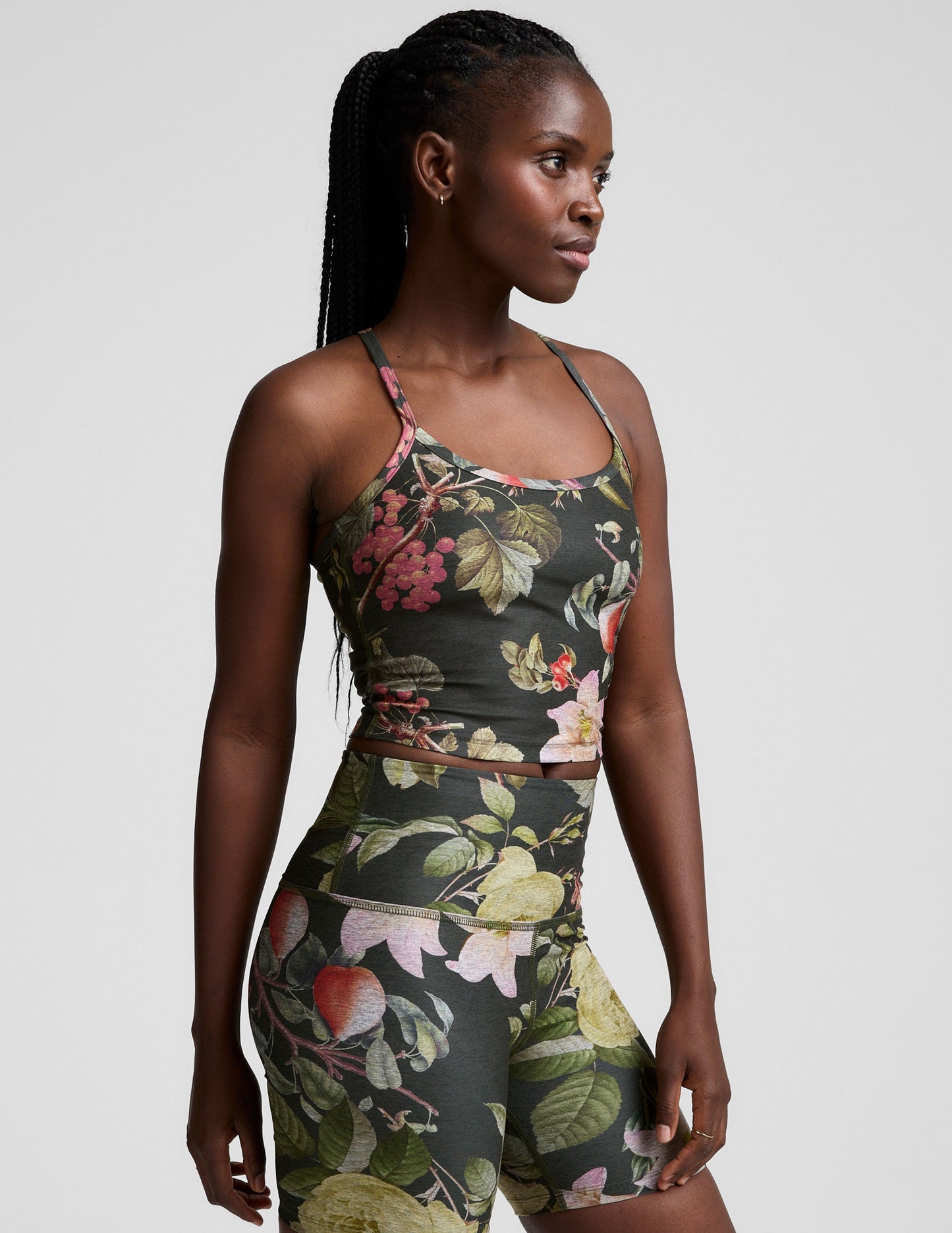 SoftMark Botanical Garden Slim Racerback Cropped Tank: Ultimate Comfort & Support