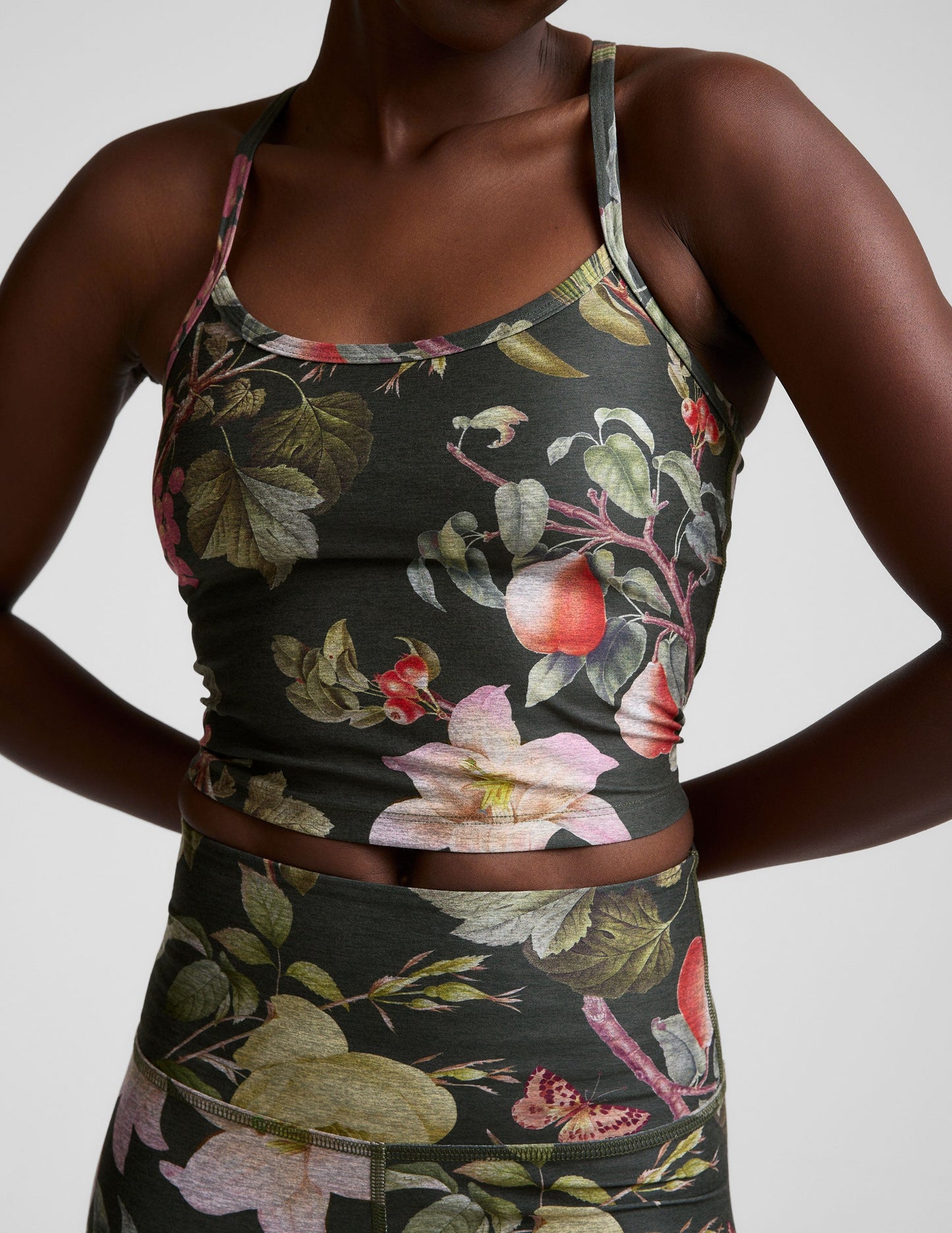 SoftMark Botanical Garden Slim Racerback Cropped Tank: Ultimate Comfort & Support