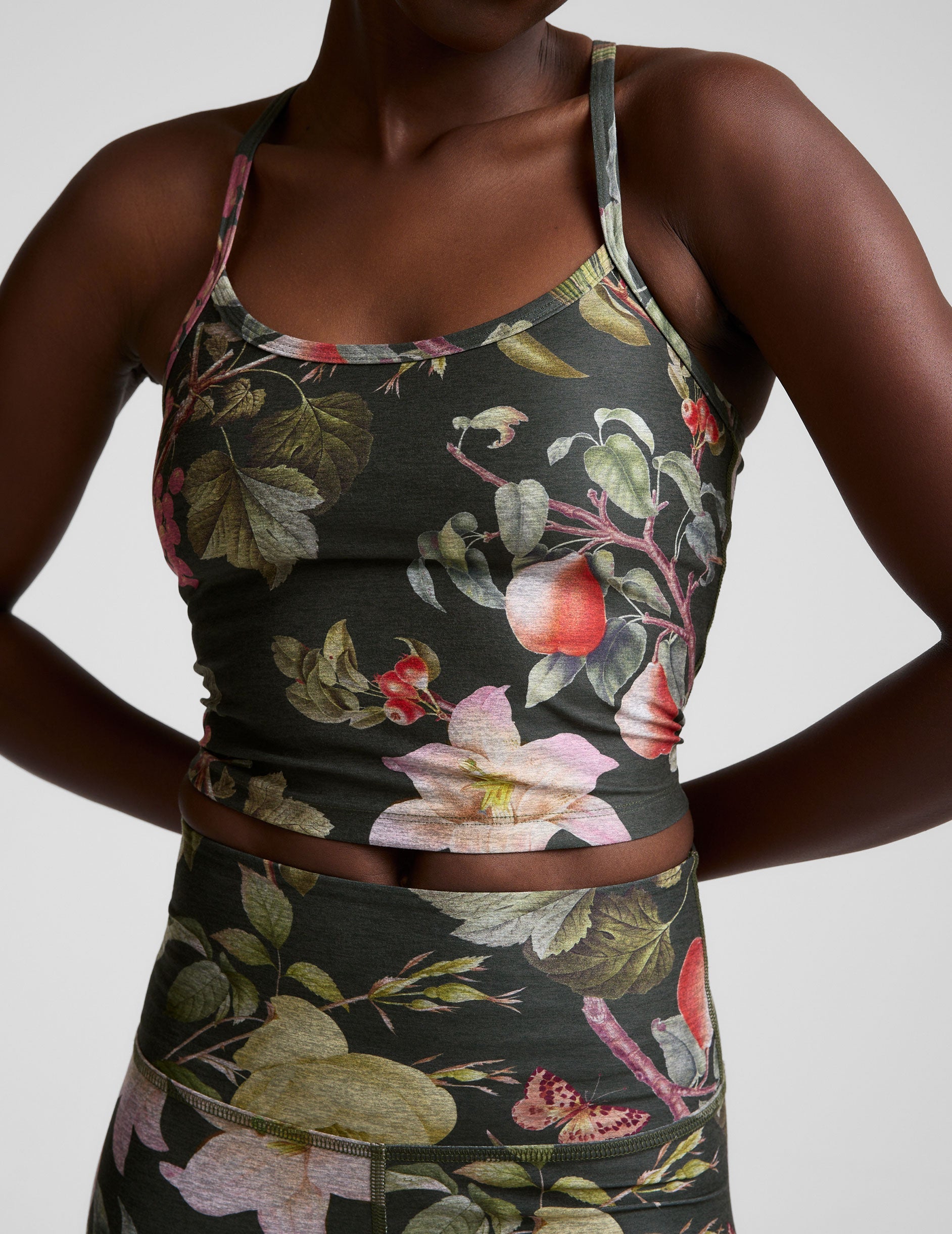 SoftMark Botanical Garden Slim Racerback Cropped Tank: Ultimate Comfort & Support