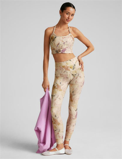 Buttery Soft Earthen Swirl Slim Racerback Cropped Tank with Shelf Bra