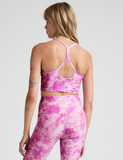 SoftMark Slim Racerback High Cropped Tank Top - Sunset Violet Icedye Print