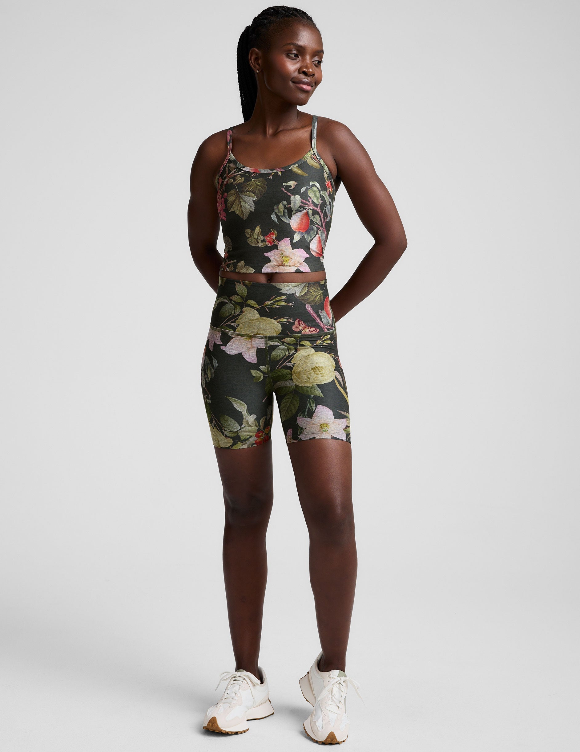 SoftMark Botanical Garden High-Waisted Biker Shorts: Yoga & Active Wear