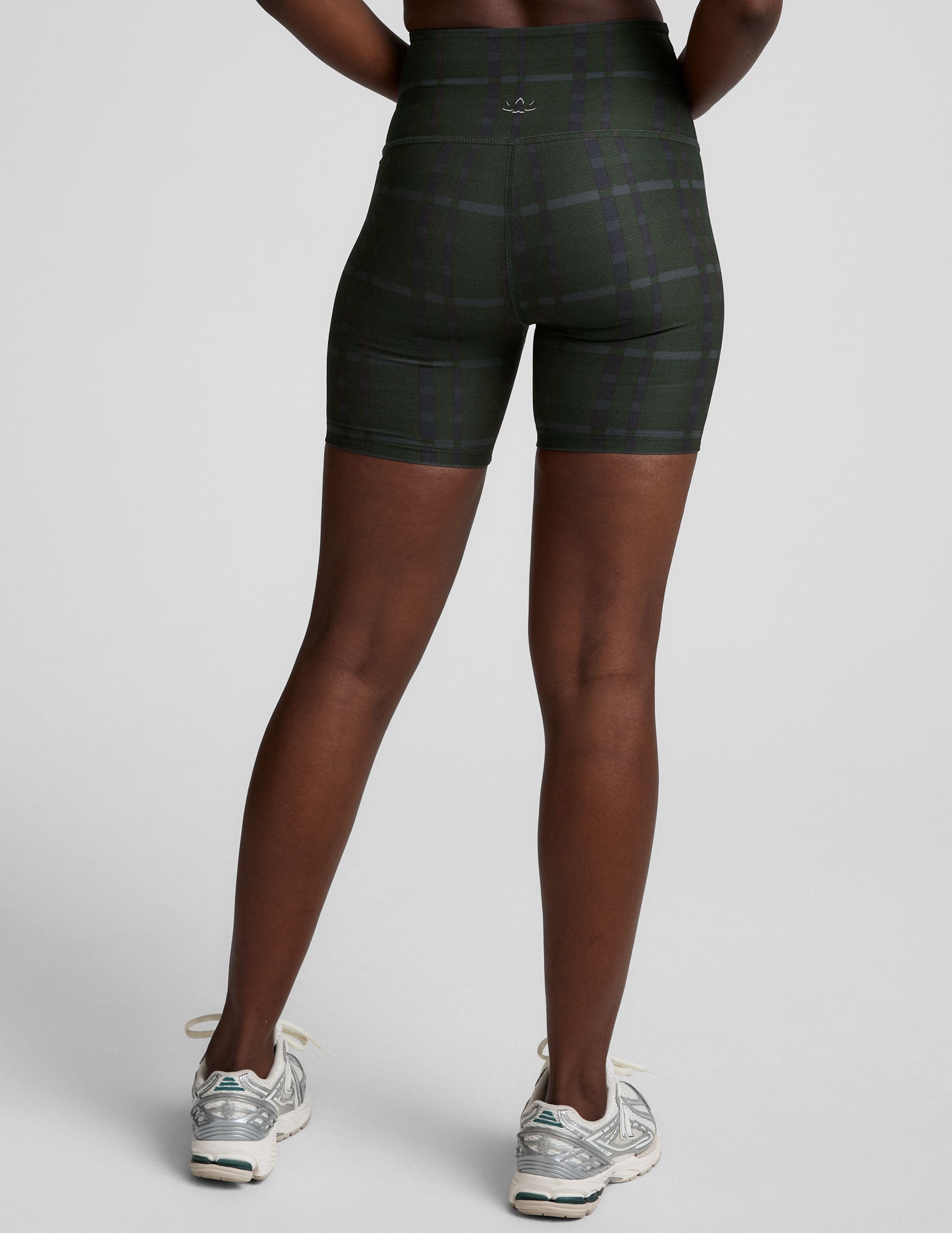 SoftMark Keep Pace 5" High-Waisted Plaid Biker Shorts for Yoga & Activewear