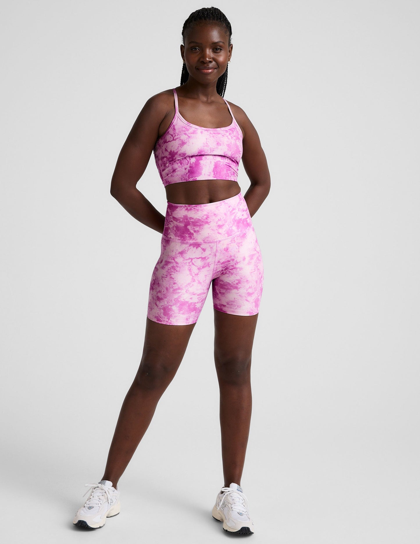 SoftMark Ice Dye High-Waisted Biker Shorts: Comfortable Yoga Cycling Activewear