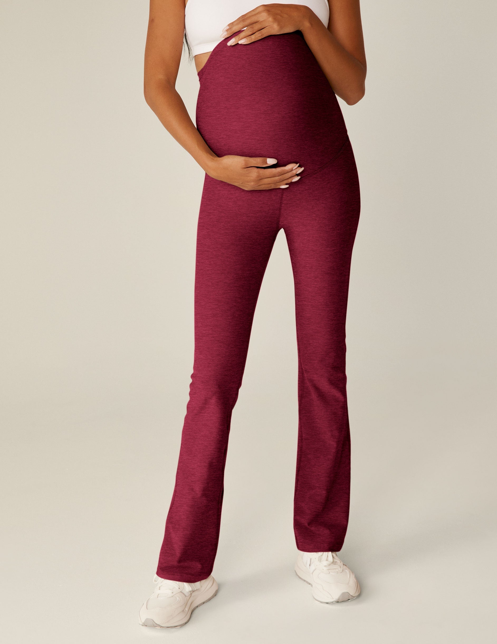 Soft Spacedye Maternity Bootcut Pants: High Waist, Comfortable Pregnancy Activewear