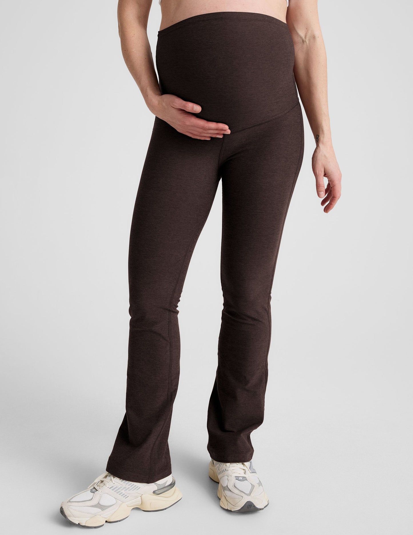 Beyond Yoga Spacedye Dark Chocolate Heather Maternity Flare Pants