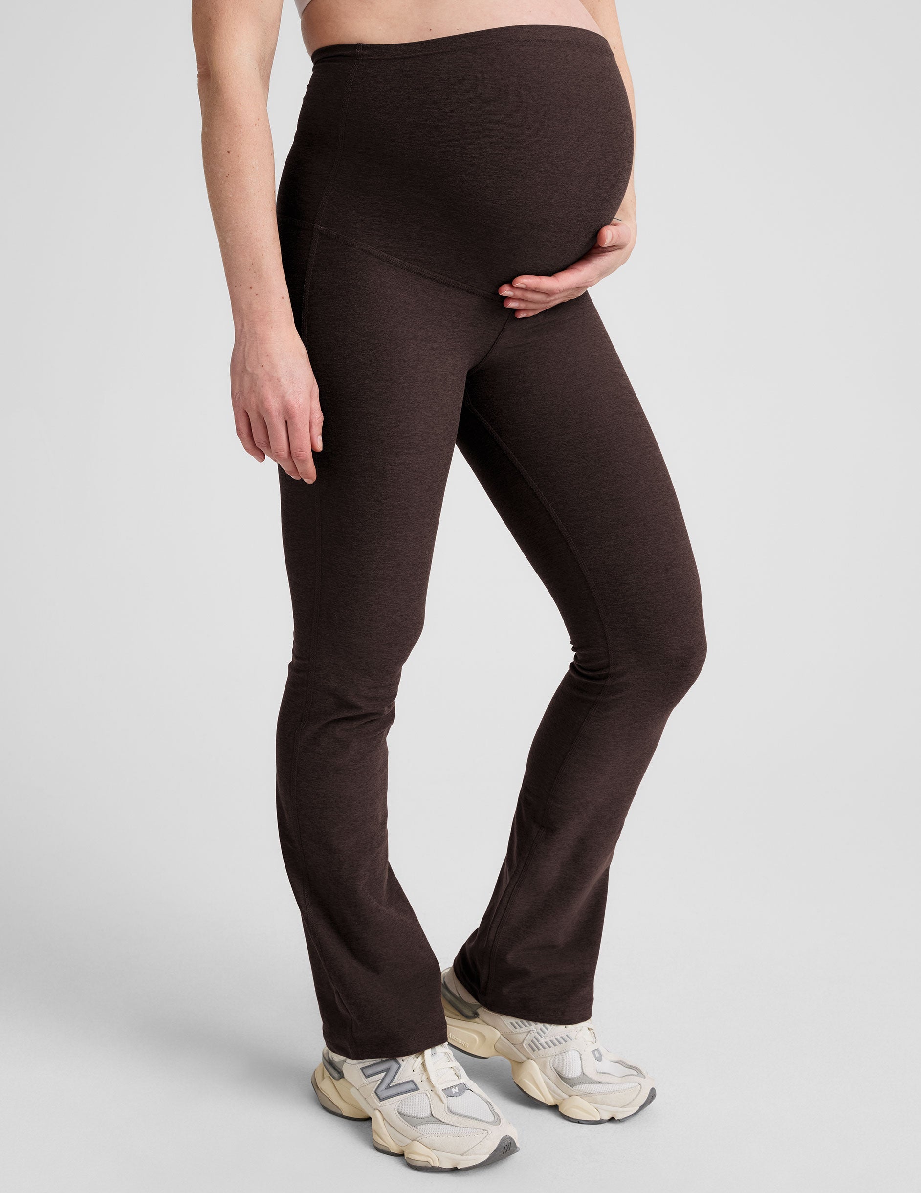 Beyond Yoga Spacedye Dark Chocolate Heather Maternity Flare Pants
