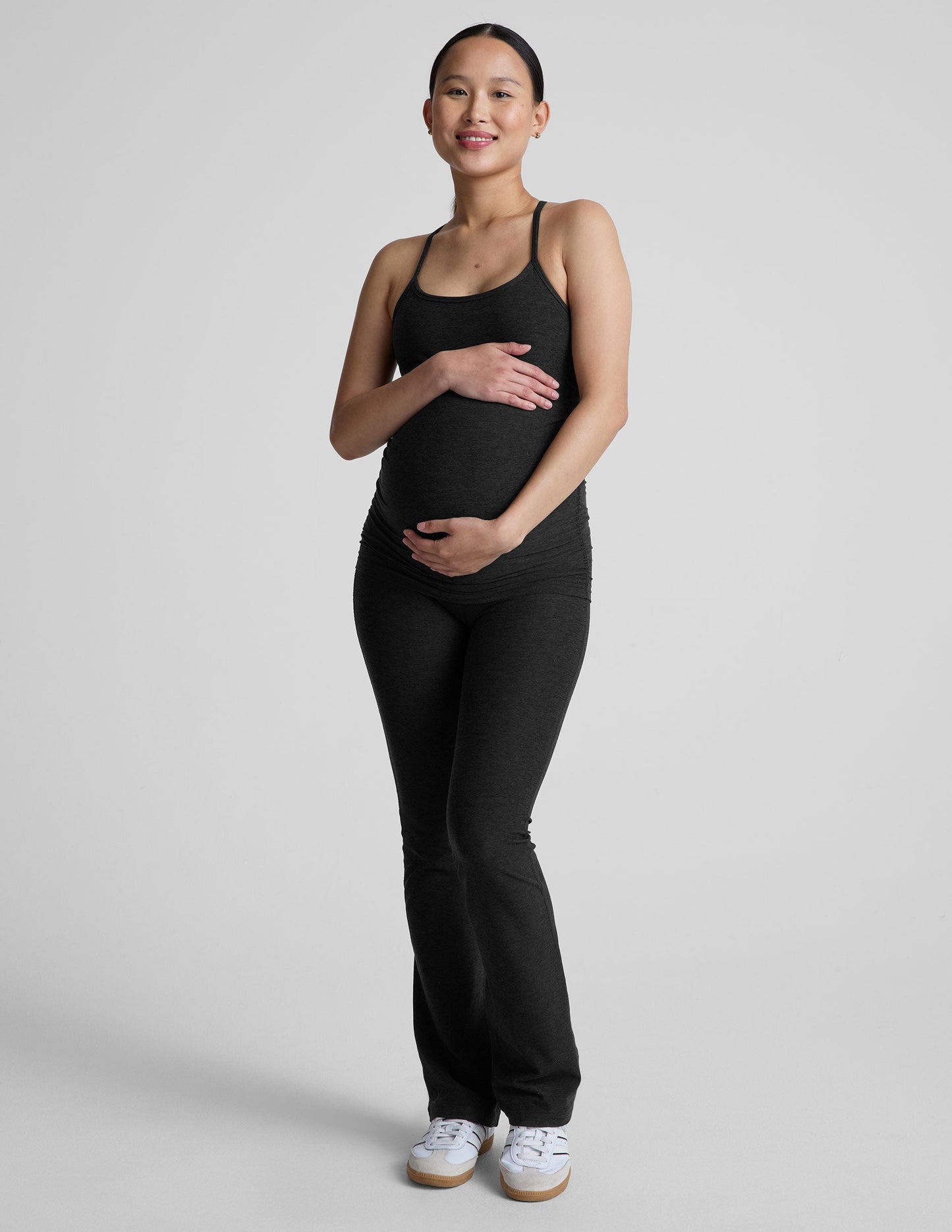 Ultra-Soft Spacedye Maternity Bootcut Pants: High-Waisted, Flattering Comfort for Expecting Moms