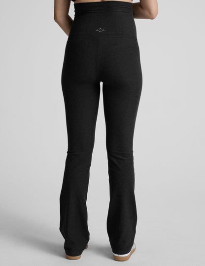 Ultra-Soft Spacedye Maternity Bootcut Pants: High-Waisted, Flattering Comfort for Expecting Moms