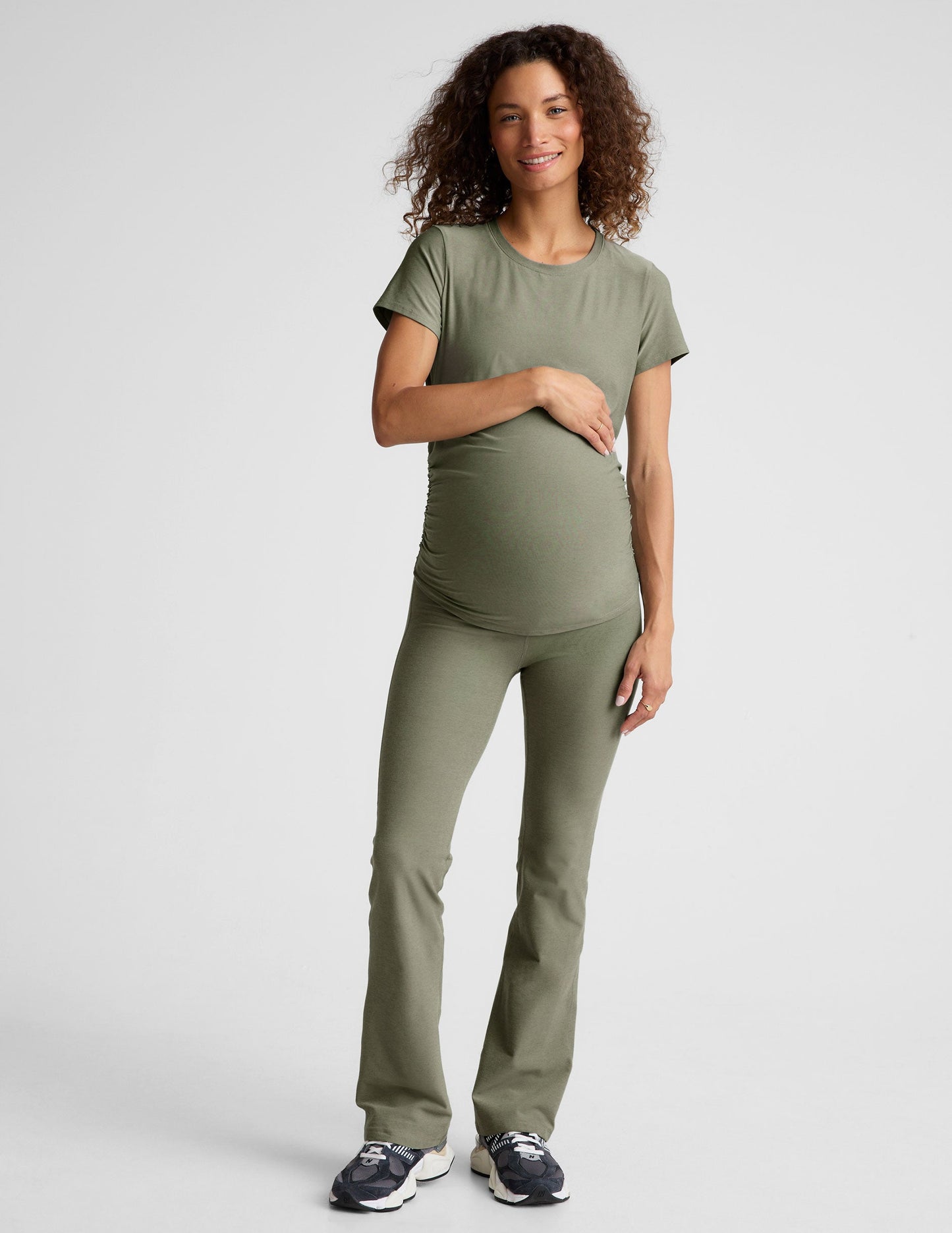 Comfortable Spacedye Maternity Bootcut Pants for Expecting Moms