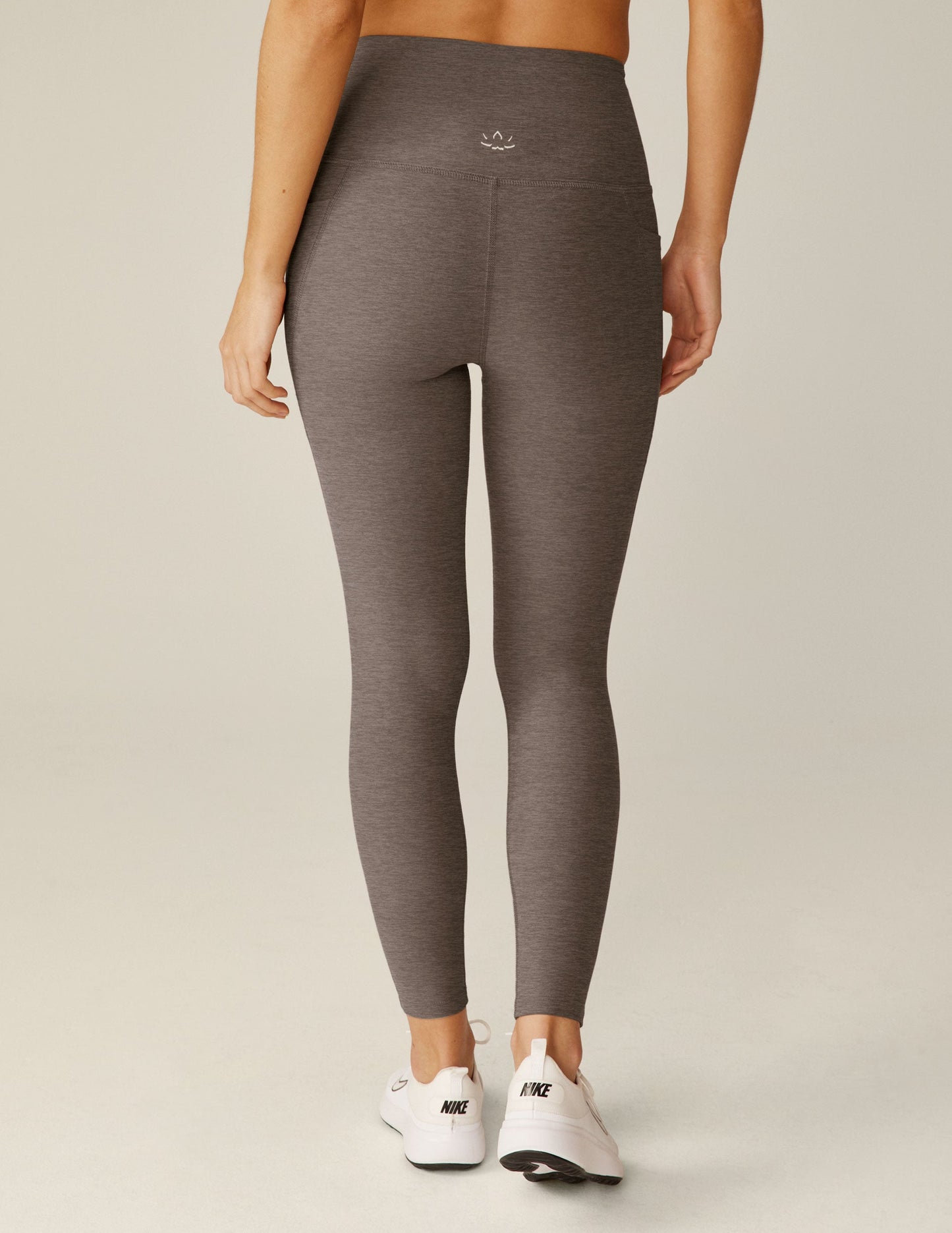 Beyond Yoga Spacedye High Waisted Midi Leggings with Pockets - Soft Umber Heather