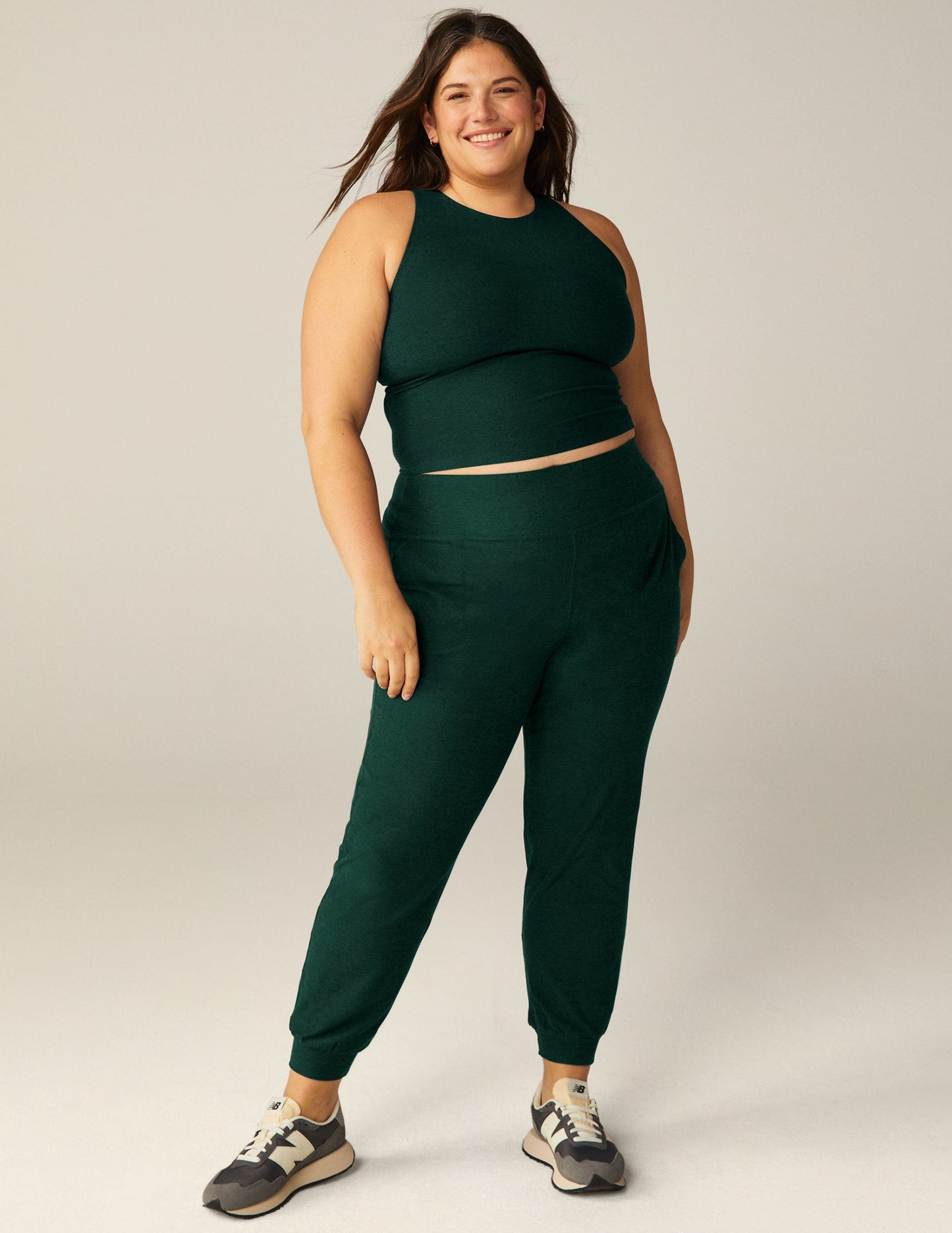 Ultra-Soft Spacedye Midi Jogger Pants, Tapered Fit, Dark Spruce Green Heather